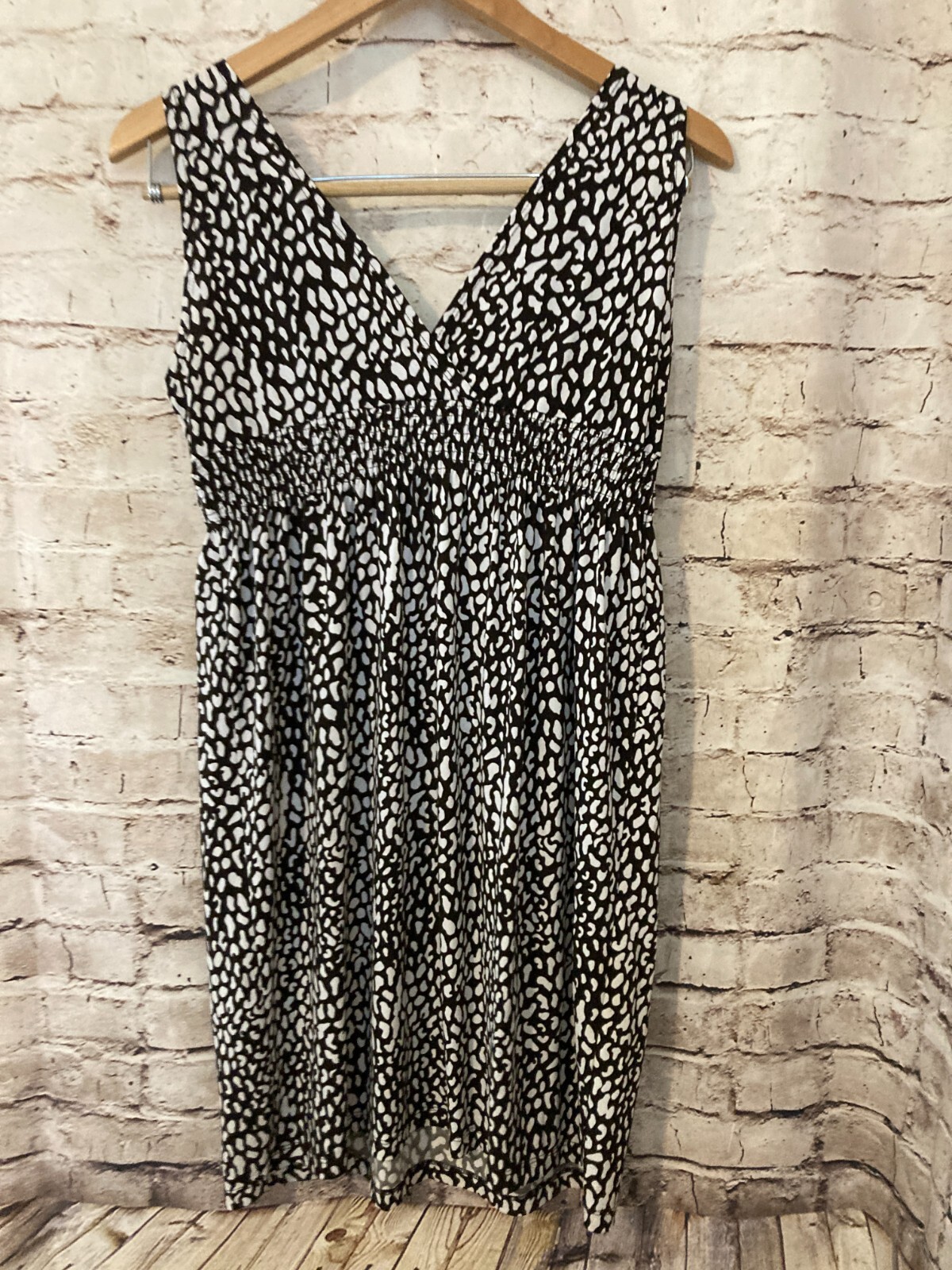 Enfocus Studio Dress Women 8 Chocolate Brown Animal Print Padded Stretch Cheetah