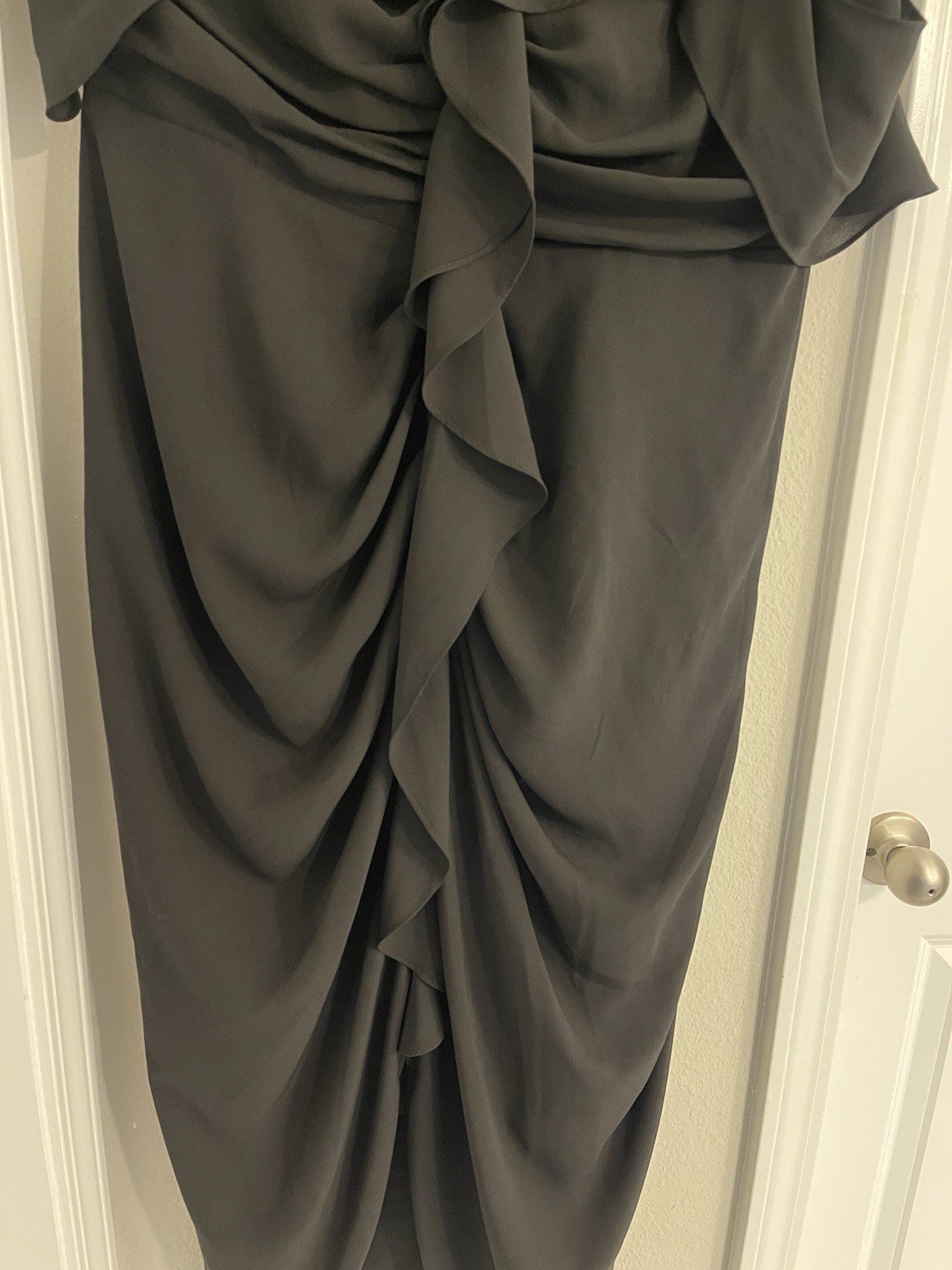 City Chic Black ‘Va Va Voom Off’ Off-the-Shoulder Midi Front Slit Dress Size 16