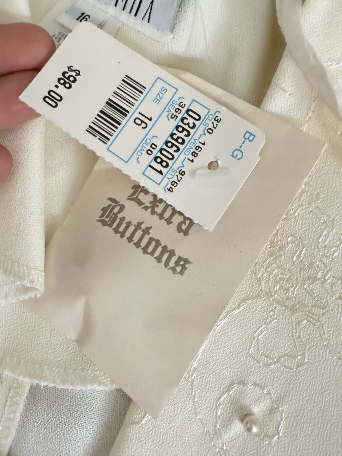 New Vintage 80s Dani Max Lois Snyder Dress Sz 16 XL L $98 Pearl Cream Career