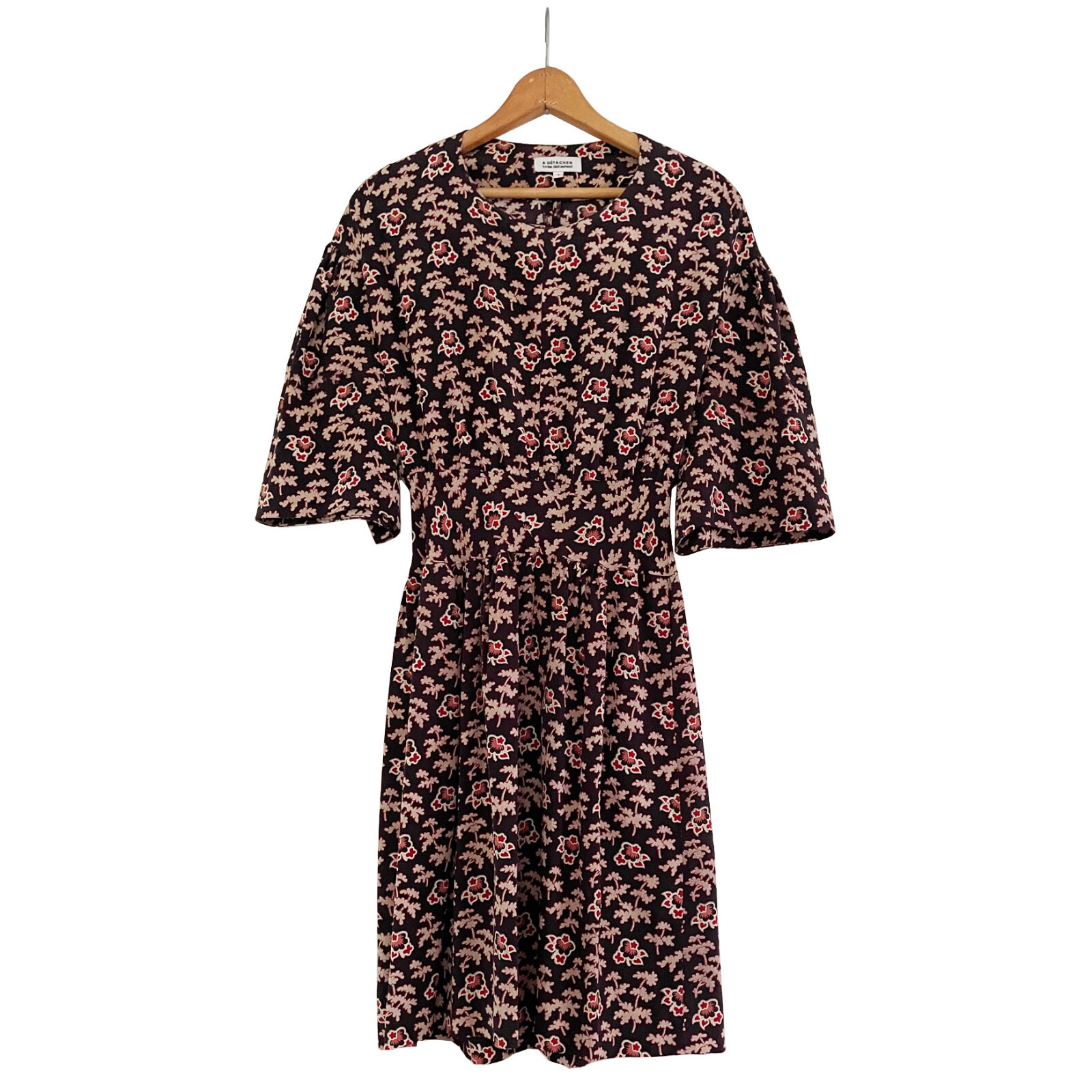 A DETACHER Silk Dress Floral Print Fit & Flare Knee -Length Womens Size 4