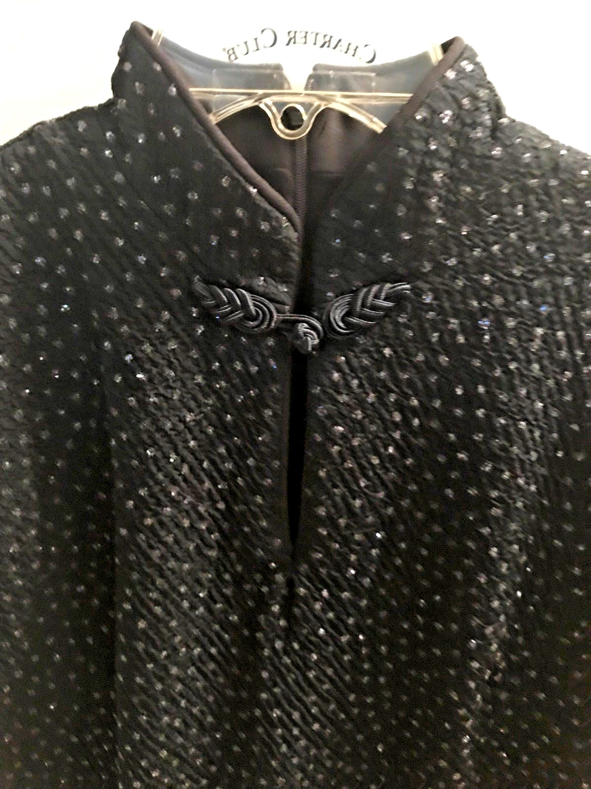 David Warren Womens Dress Navy Blue Rhinestone Specks Asian Inspired Size 6 NEW