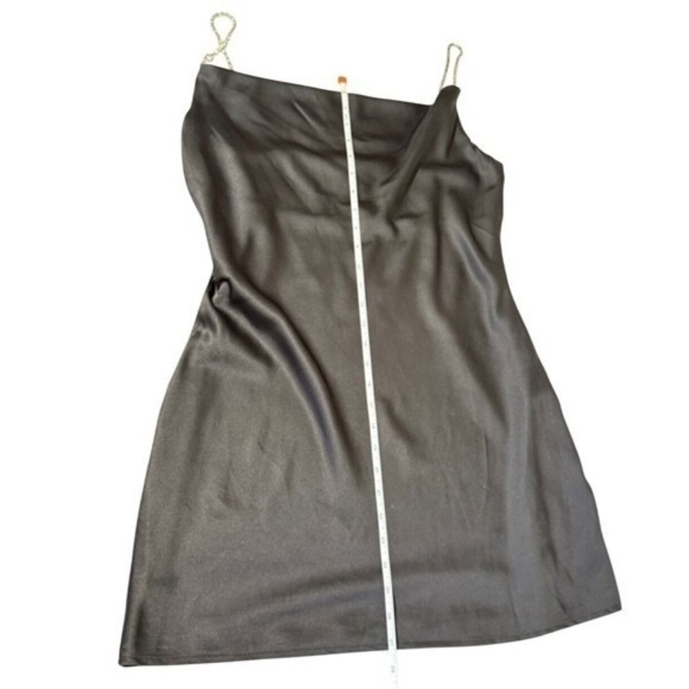 Black Satin Mini Dress Rhinestones Sparkle Bachelorette Party Sorority Medium