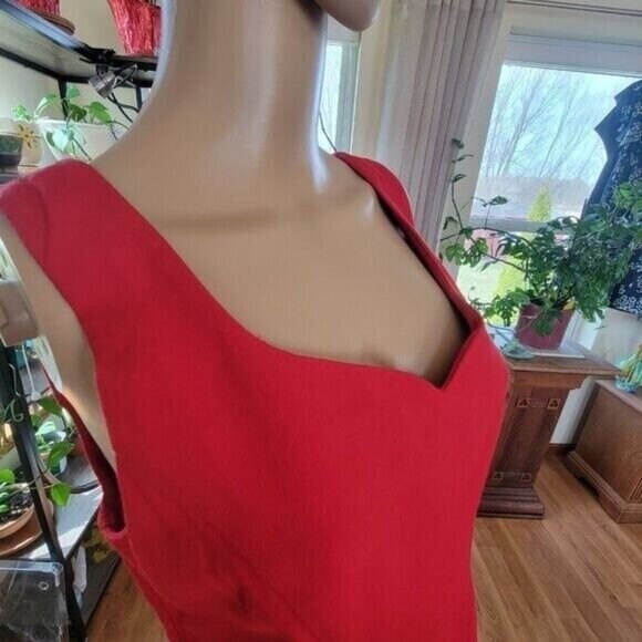 Lois Snyder Dani Max Dress Sleeveless Rayon Vtg Red Sz 10 Y2k Retroglam classic