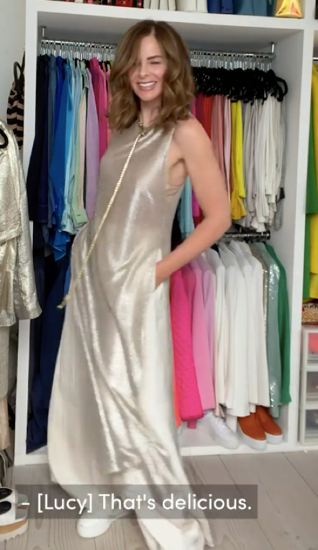 ZARA Trinny Silver Gold Tunic Dress M *BNWOT* Metallic Layering Beach Cover Up