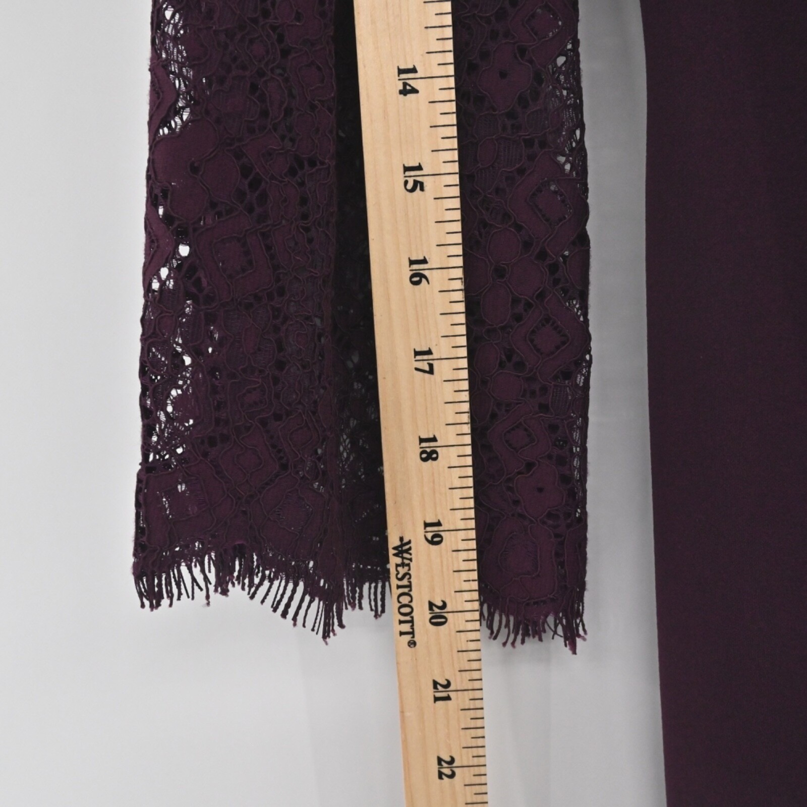 Calvin Klein Burgundy Sheath Dress Size 4 Lace Bell Sleeve Sheath Moody Romantic