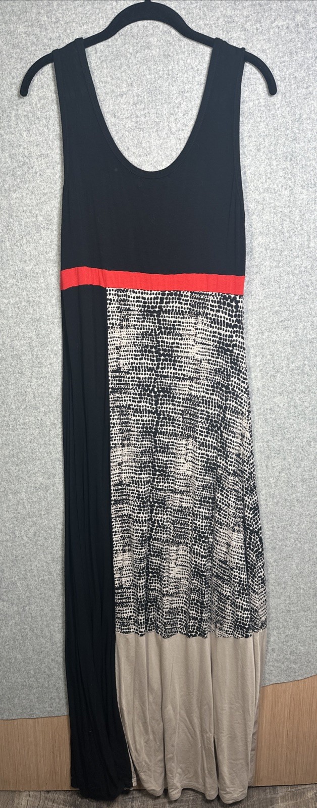 Calvin Klein Multicolor Tank Womens Maxi Dress Medium Stretch Comfort Colorblock