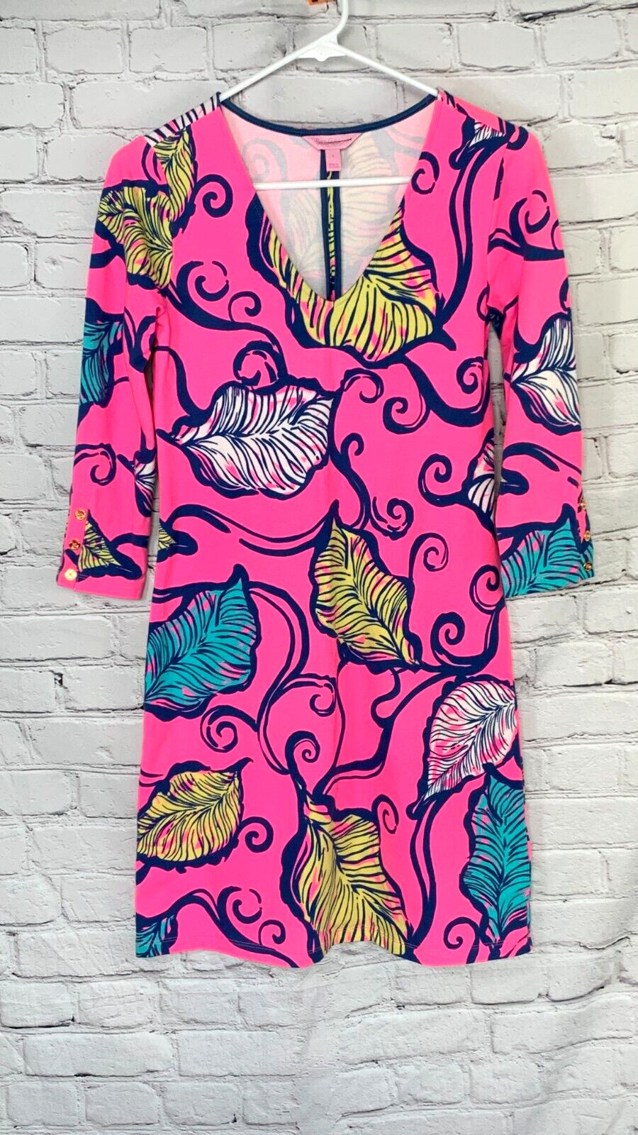NEW Lilly Pulitzer Clarke Leaves in the Breeze Tropical Terry Cotton Dress Small