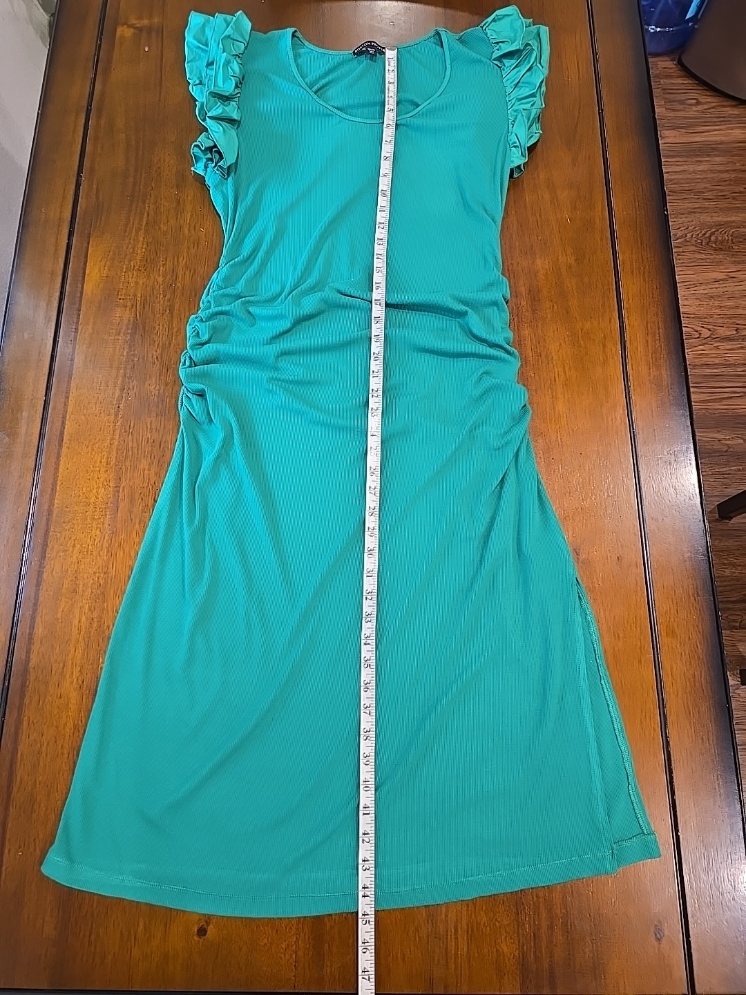 Women’s Green Boston Proper Ribber With side rouching, dress w/splits on side