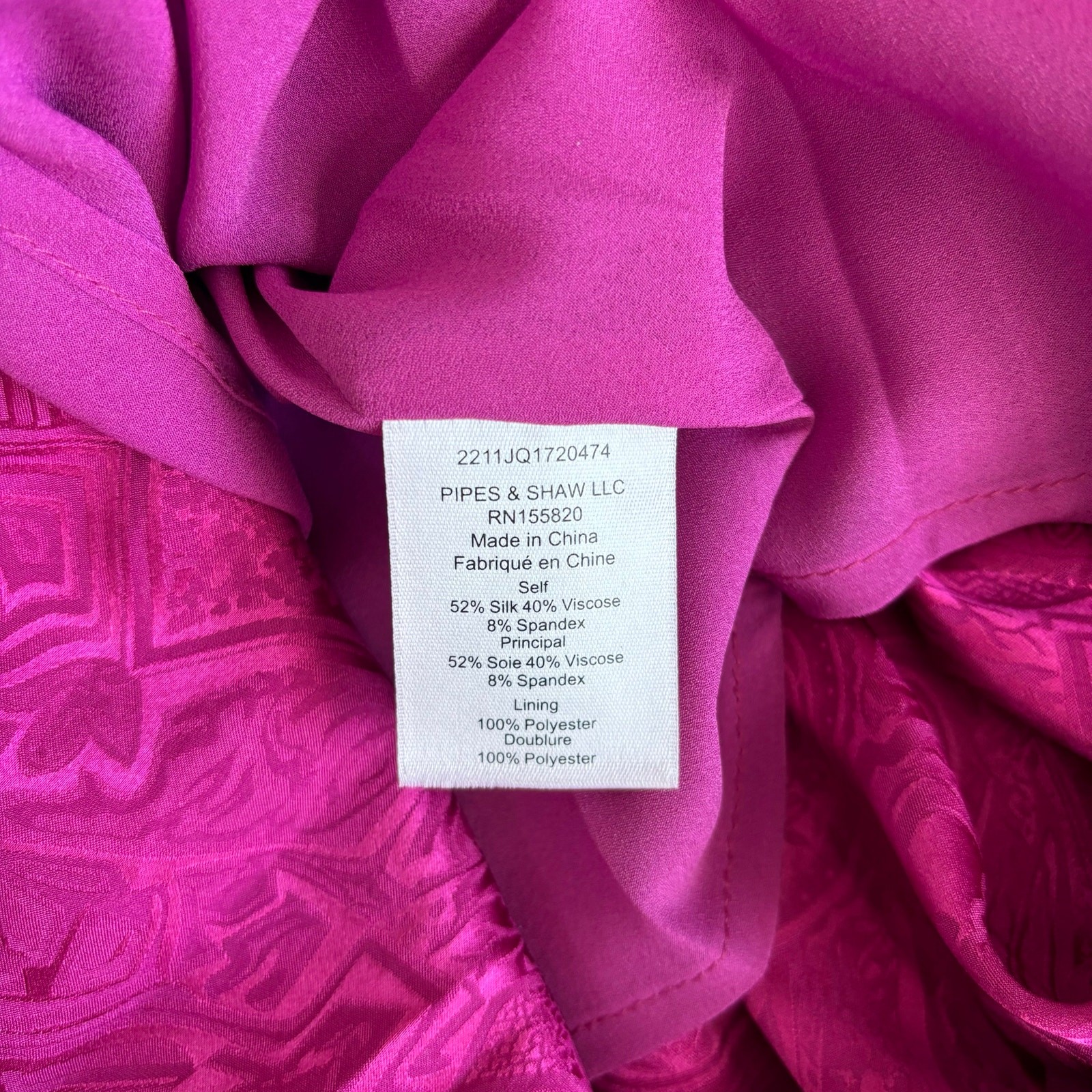 Veronica Beard Weiss Magenta Pink Wrap Silk Blend Jacquard Midi Dress Size 6 NWT