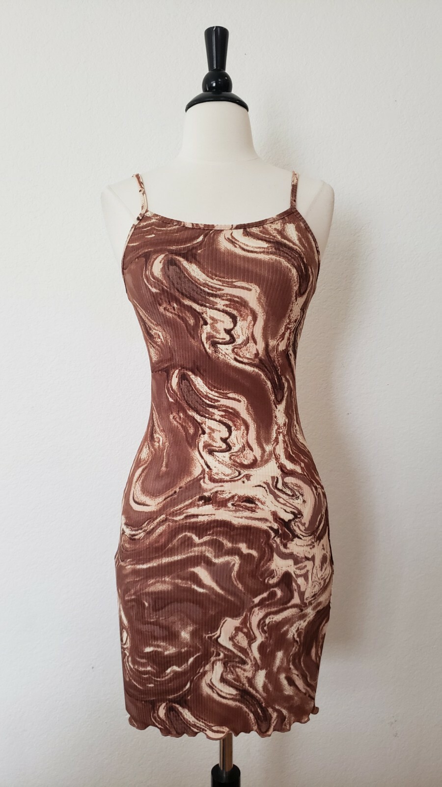 Urban Outfitters Dress New Size Medium Brown Tie Dye Bodycon Casual Retro Boho
