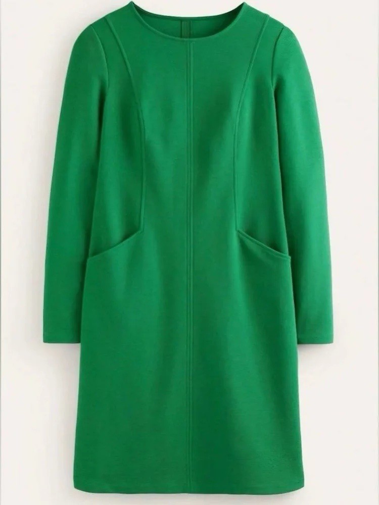 Boden Women’s Ellen Ottoman Dress Sz 12L in Kelly Green – NWOT
