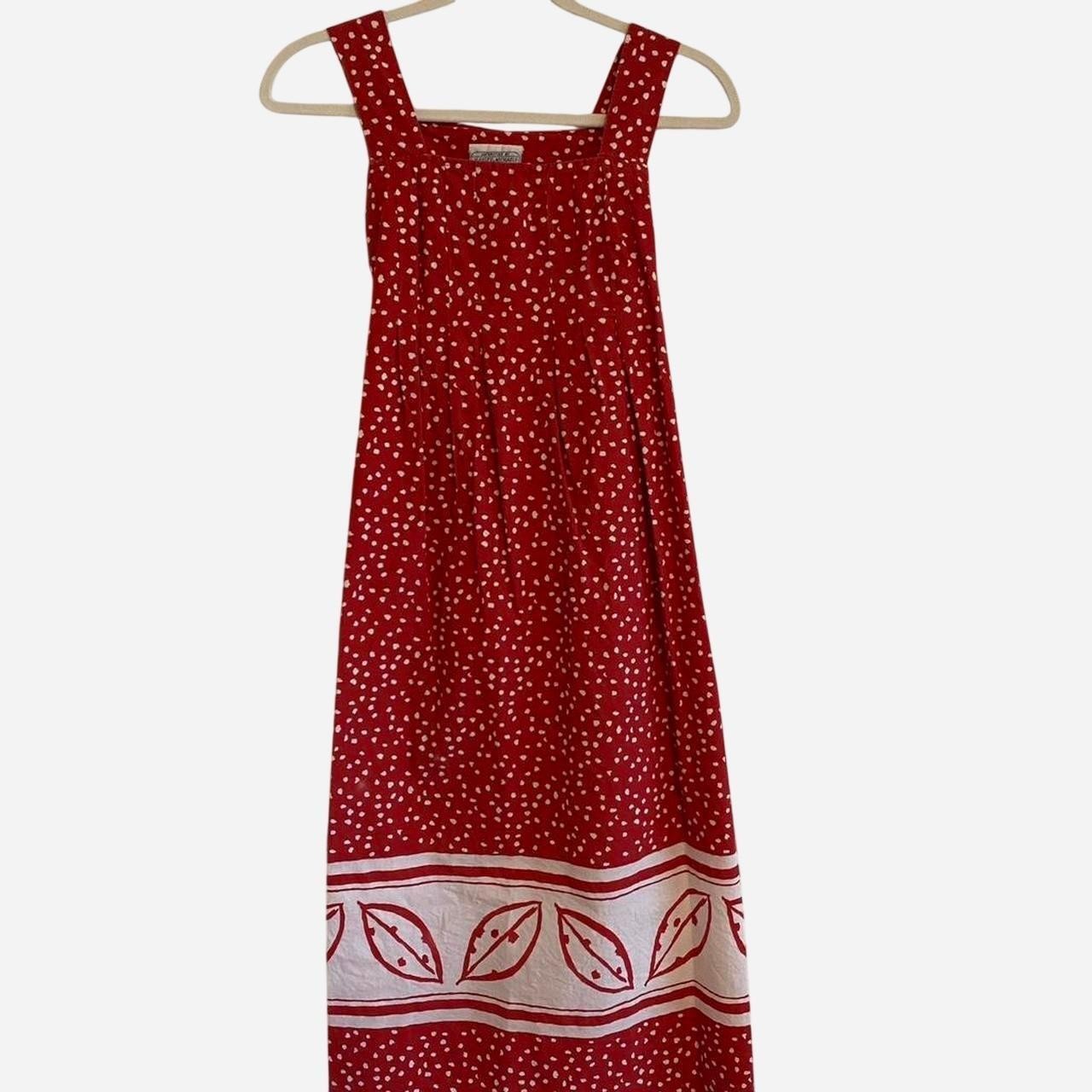 1970s Hayley Michaels Red Polka Dot Sundress Small