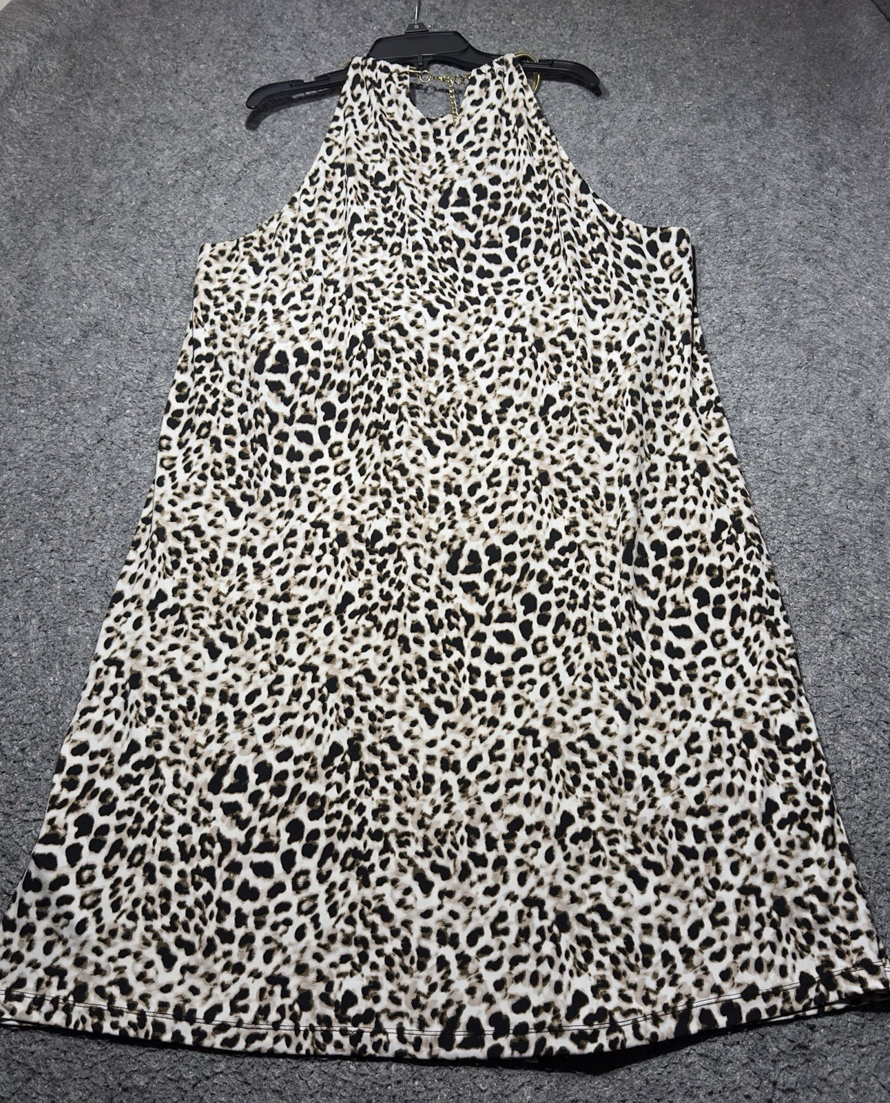 Calvin Klein Pullover Leopard Print Sleeveless Stretch Dress Sz 1X