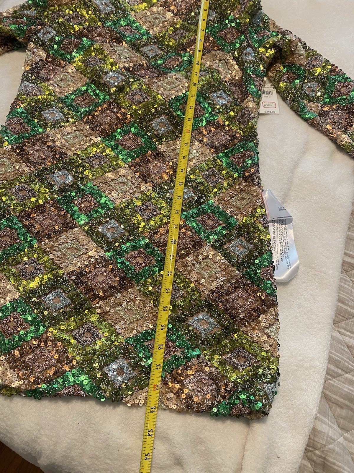 NWT Dress The Population Patchwork Sequin Mini Dress- Medium $310