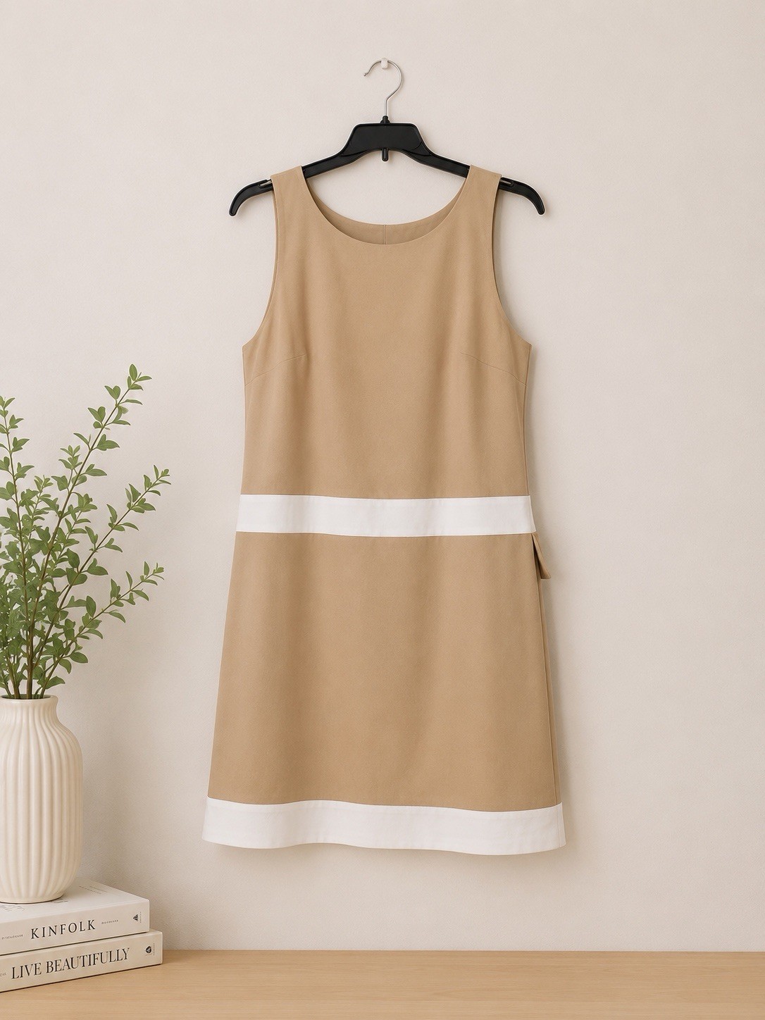 Metrostyle Beige Sheath Dress Size 16 Sleeveless