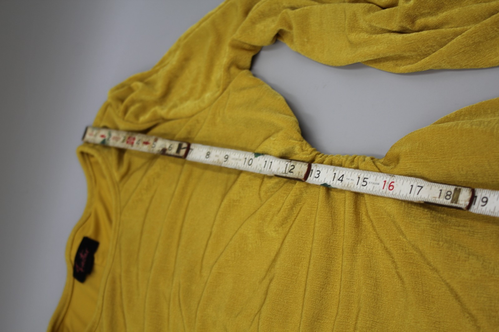 FIESTAR Stretchy Mini Dress Yellow Long Sleeve Size LARGE Cocktail Lounge Hugger