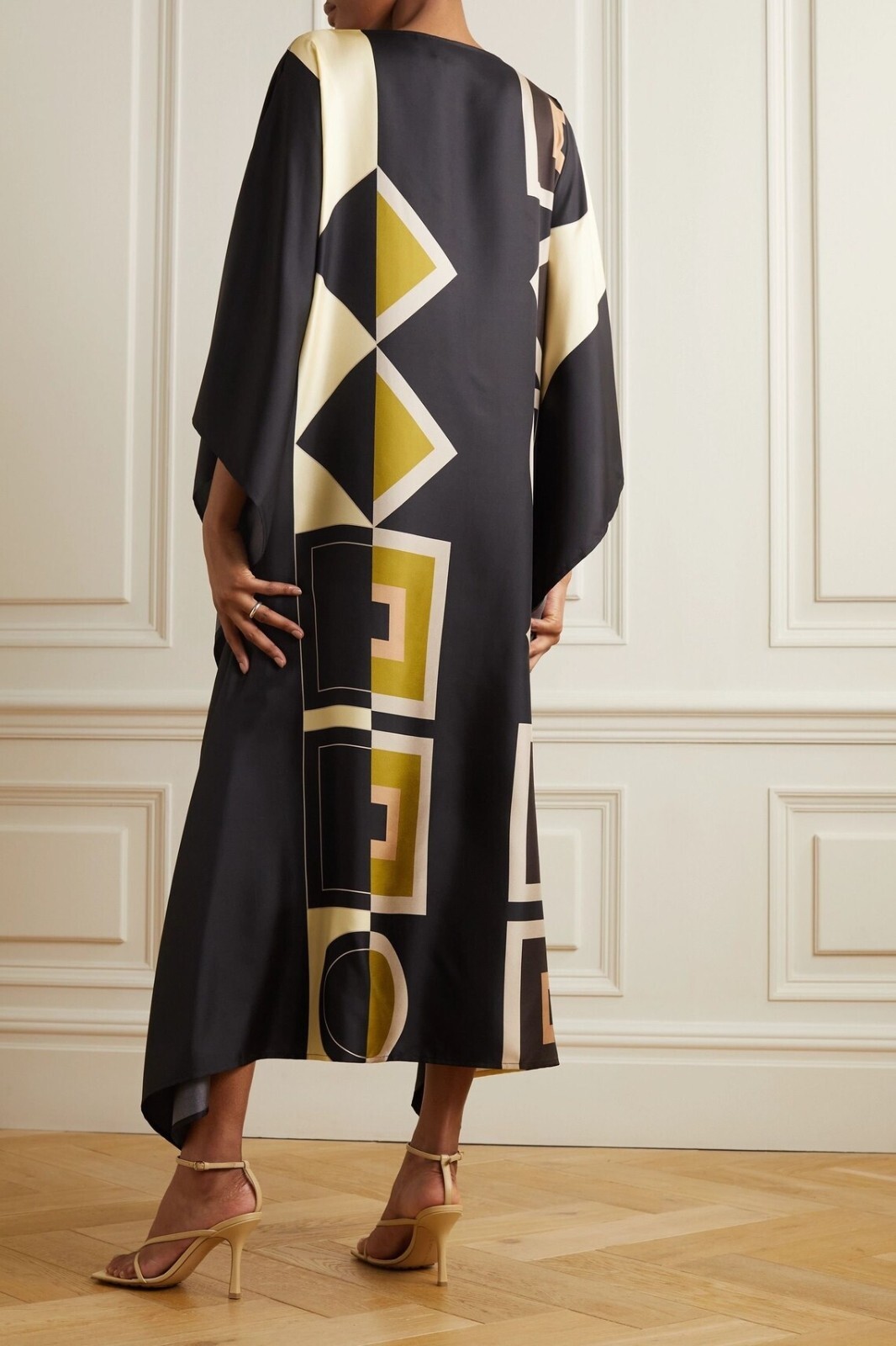 Black Kaftan For Women, Soft Satin Silk Caftan, Gift For Her, Beach Waer J5788