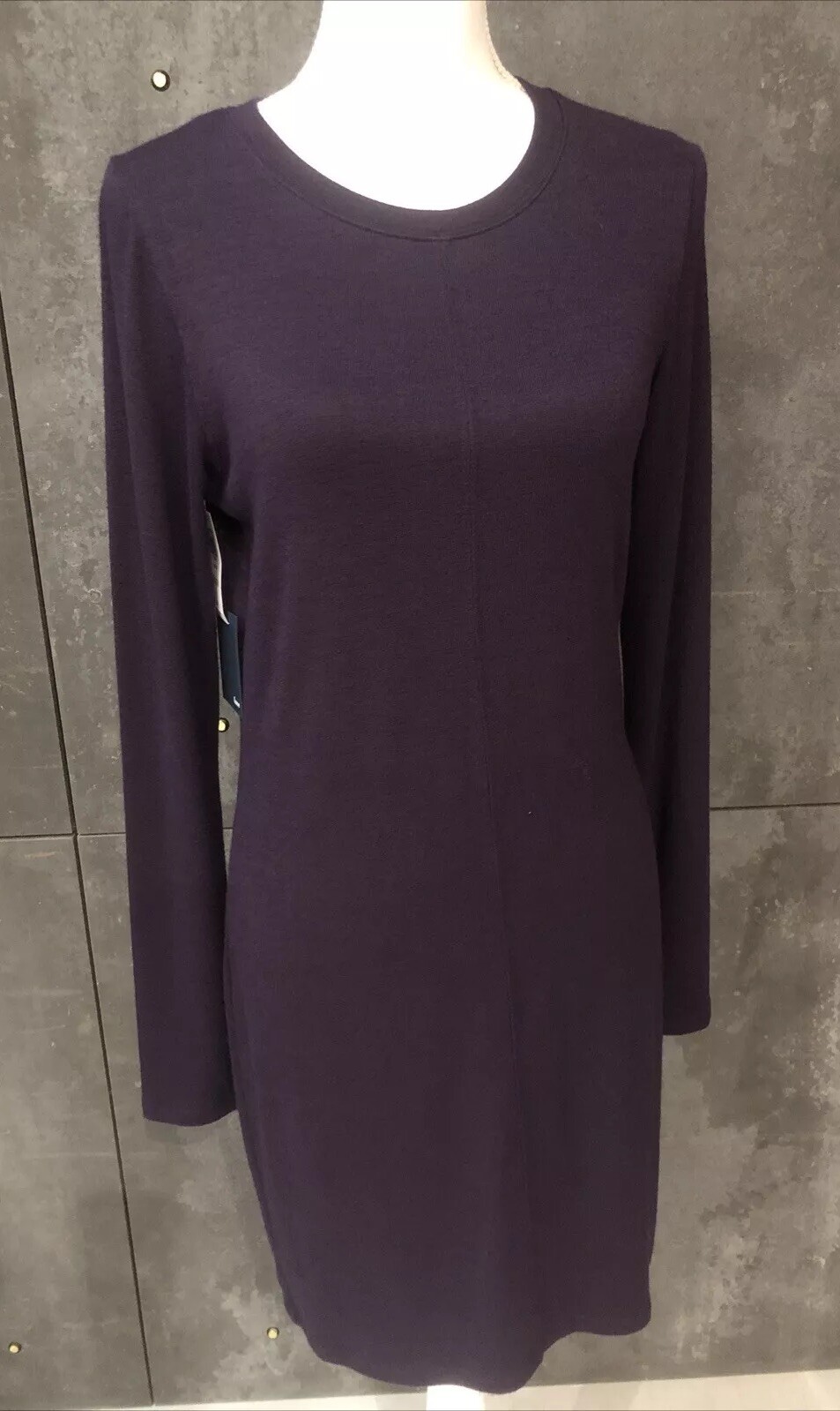 Wilfred free aritzia long sleeve knit mini dress size L/G body con purple NWT