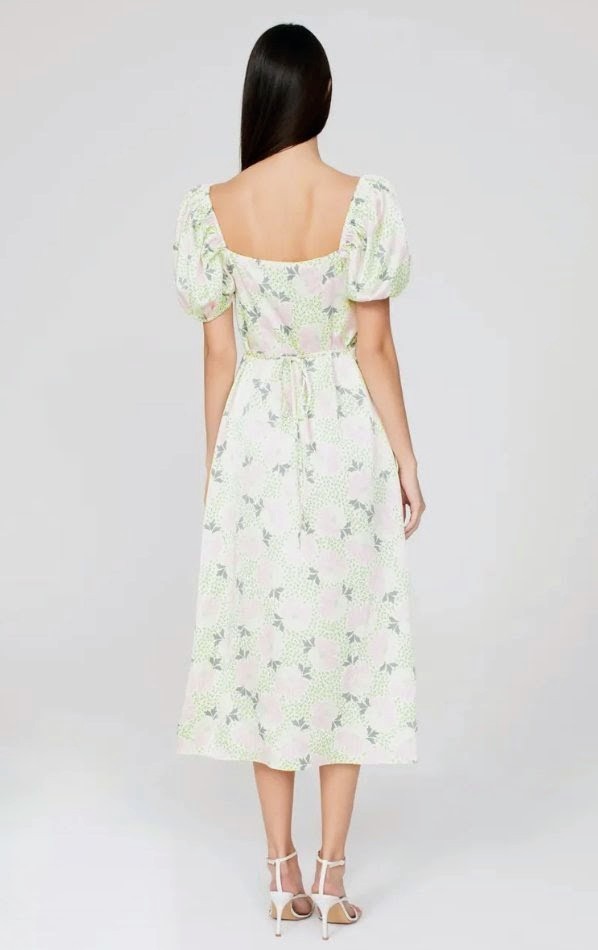 Mother’s Day Ted Baker Summer Ledaah Puff Sleeve Midi Lilac Tea Dress NWT Womens