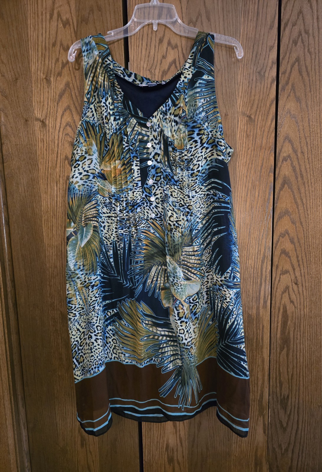 Chelsea Suite Jungle/Animal Print Sleeveless Sundress Women’s 18 Pre-owned EUC