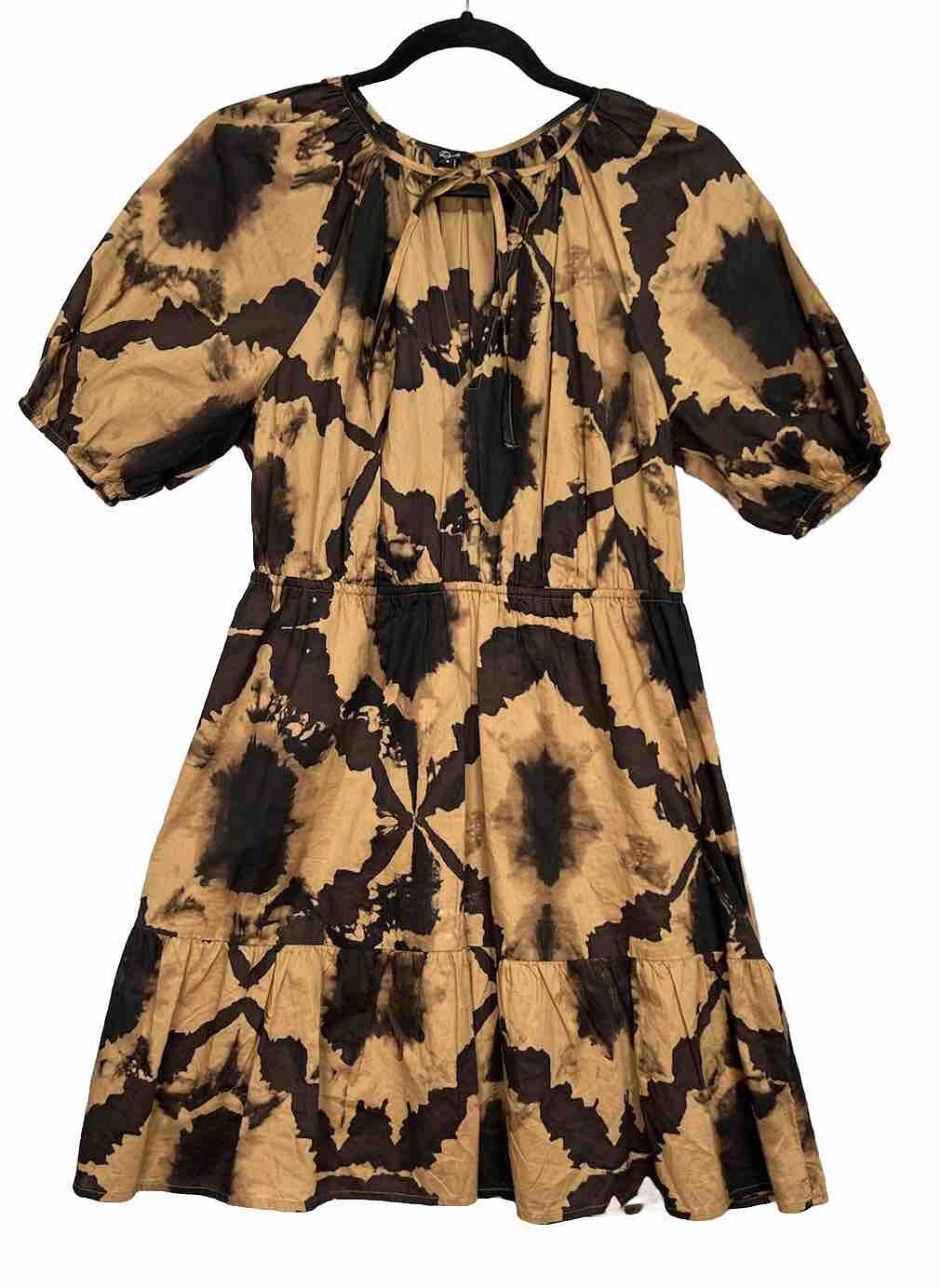 Rails Amabella Short Sleeve Dress Tigers Eye New $238 ~Size Small