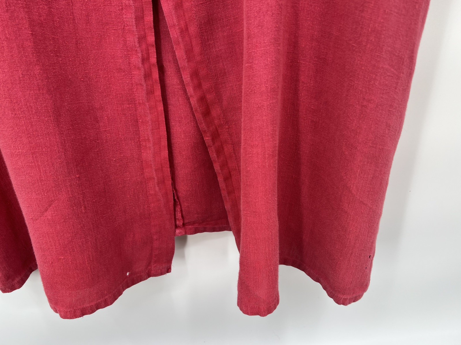 Sunbelt Red Raspberry Dress Womens -size XL 100% Linen Lagenlook Vintage