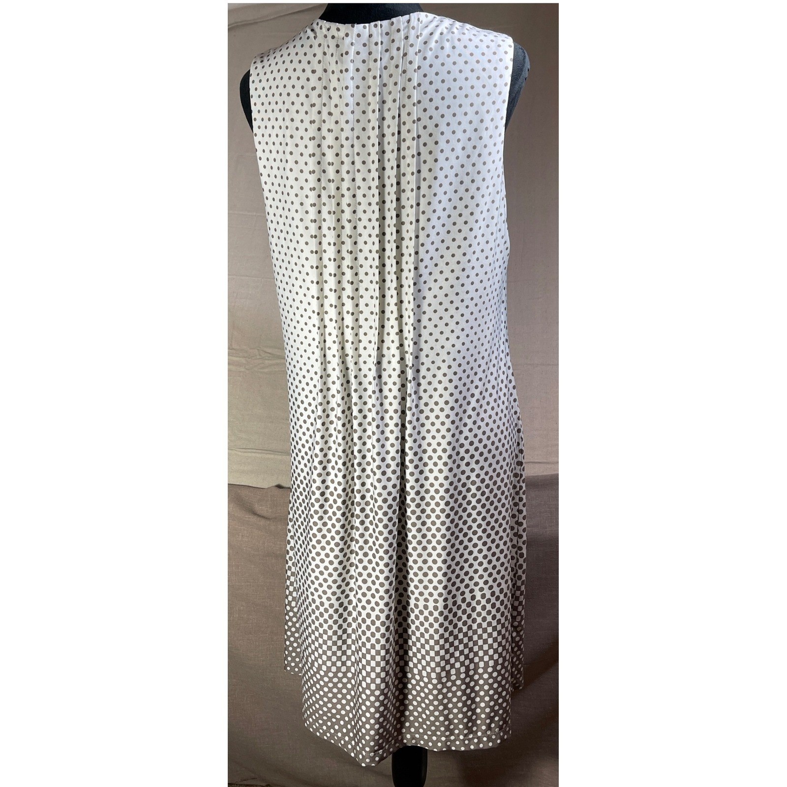 Perceptions New York Women XL Polka Dot Ombre Pleated Sleeveless Shift Dress