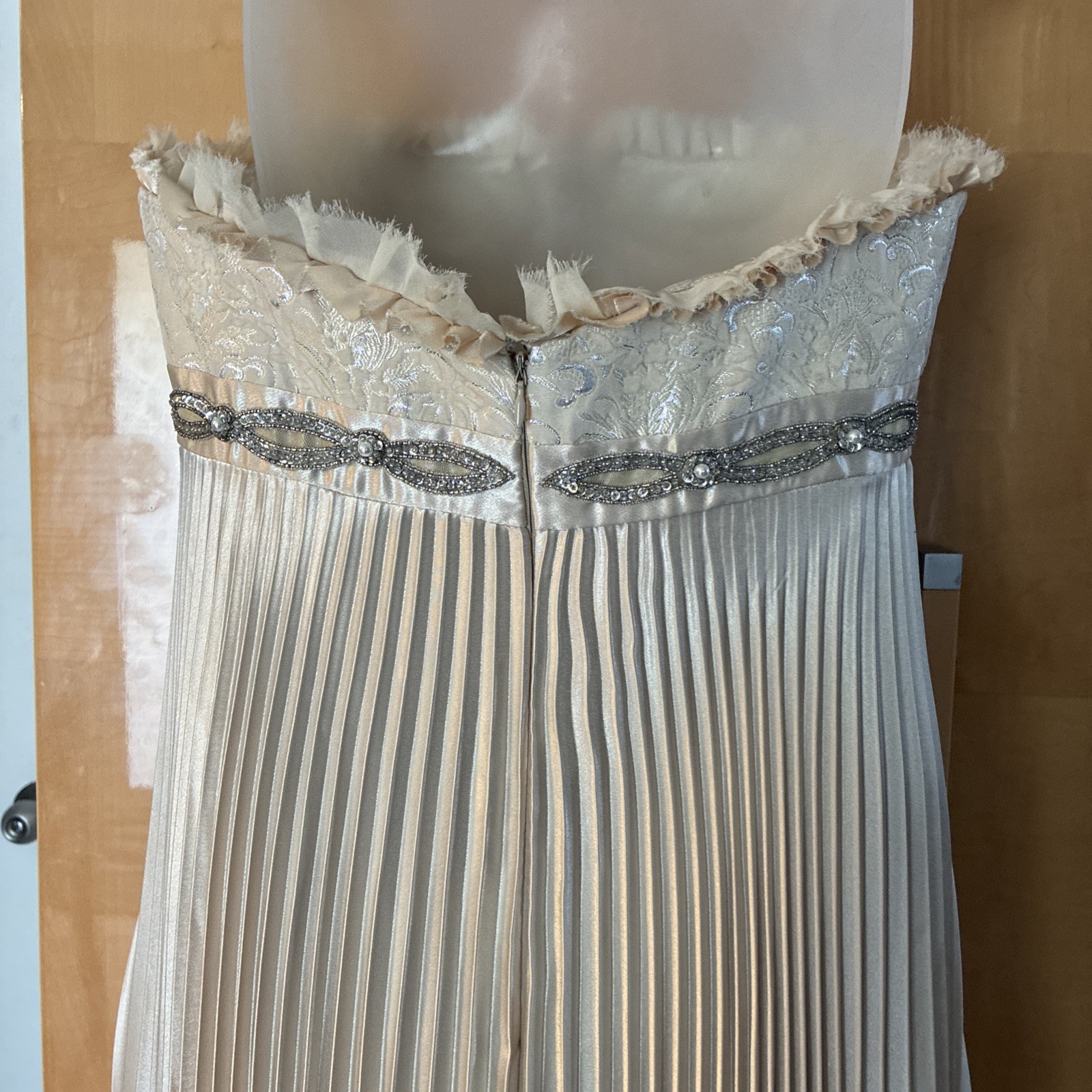 Badgley Mischka Size 10 metallic gold empire waisted gown ZUES DROPPED YOU $2800