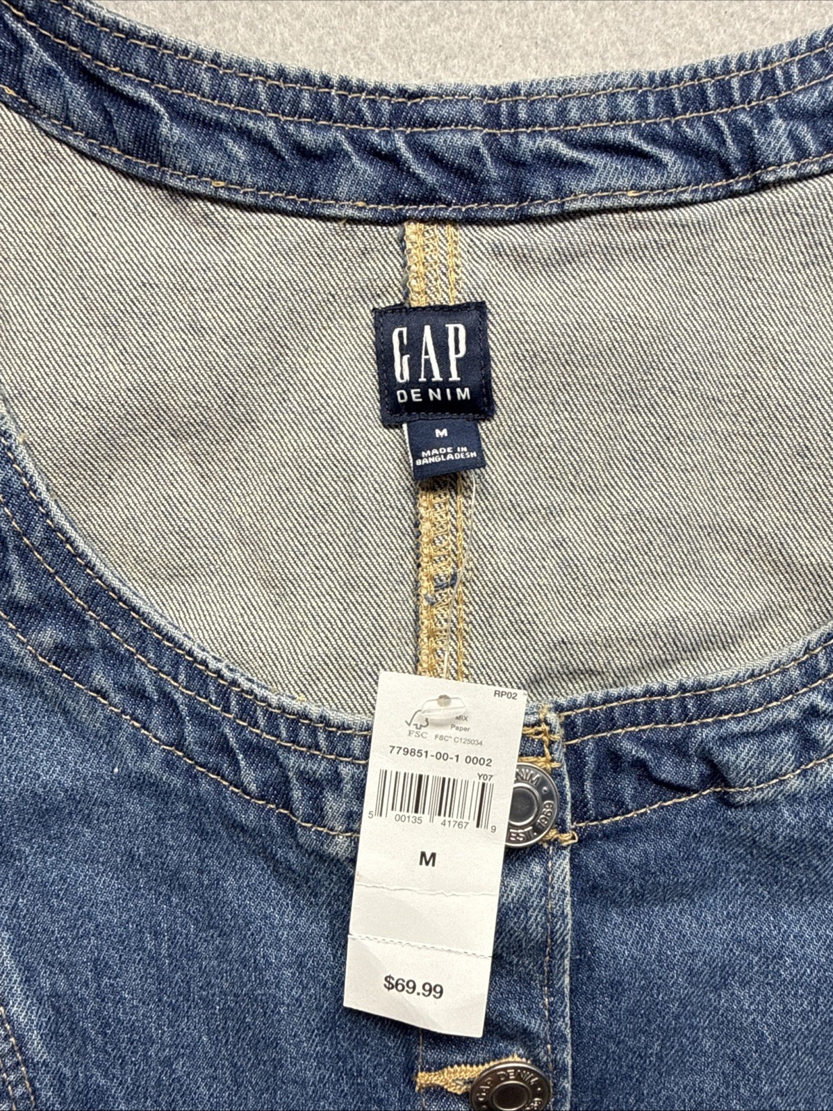 Gap | NWT Denim Mini Dress Button Front Size Medium