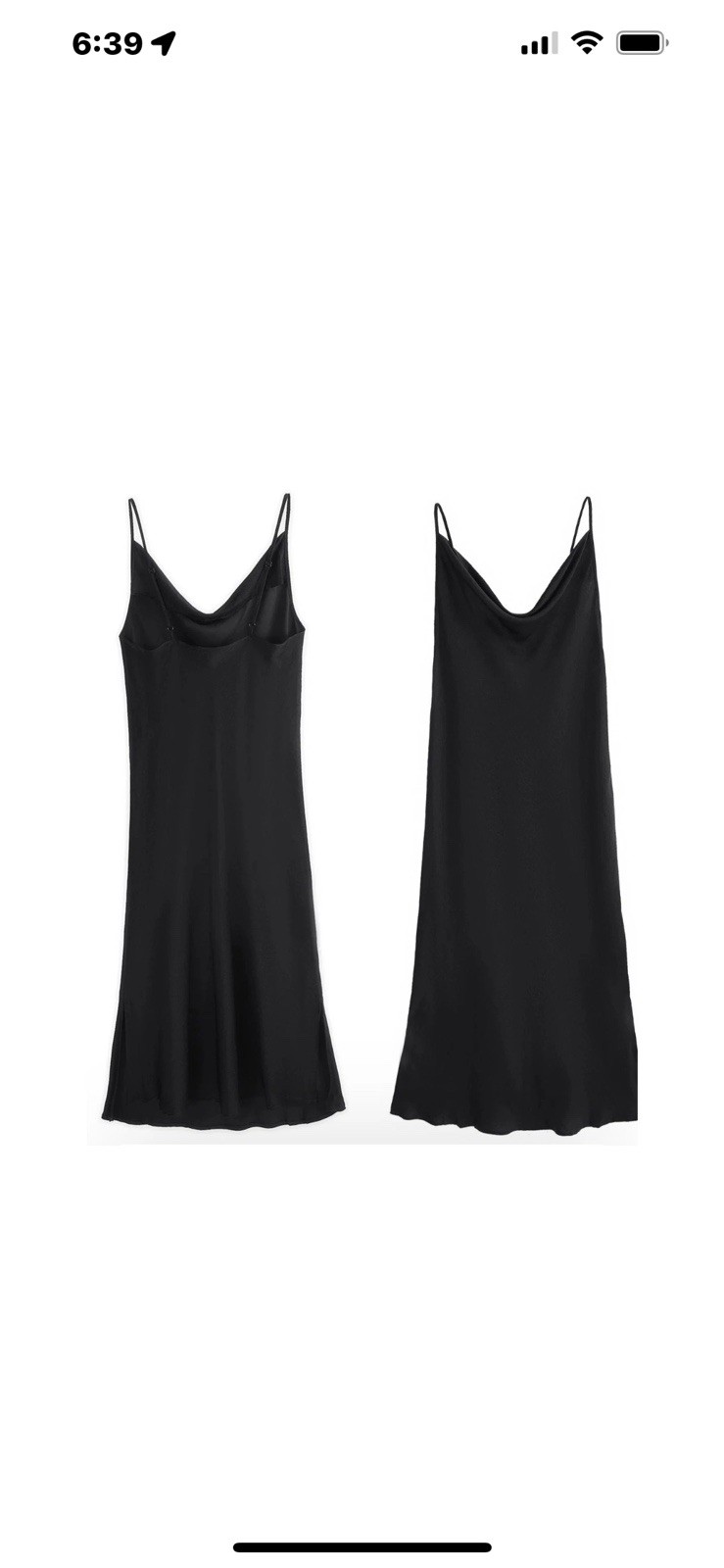 NWT Supesu Eden Black Satin Slip Dress Spaghetti Straps side slits Extra Small