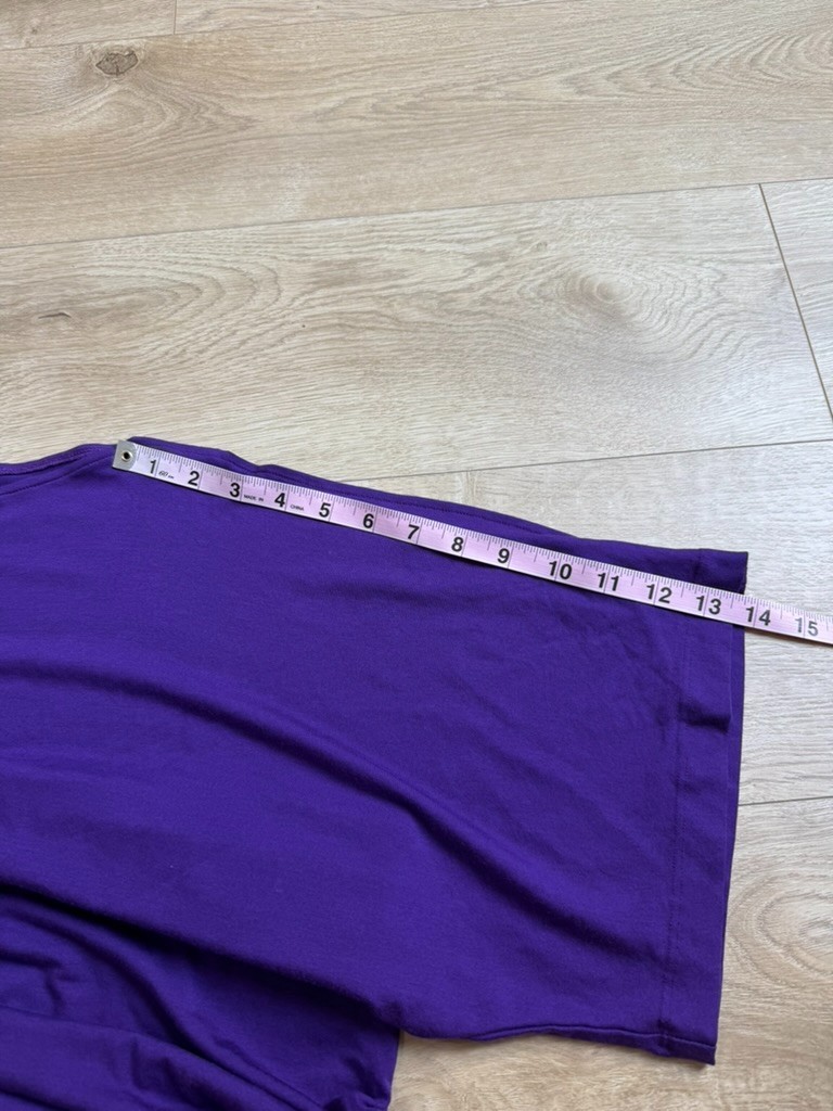 EUC Eileen Fisher cold shoulder short sleeve stretch t-shirt dress purple size L