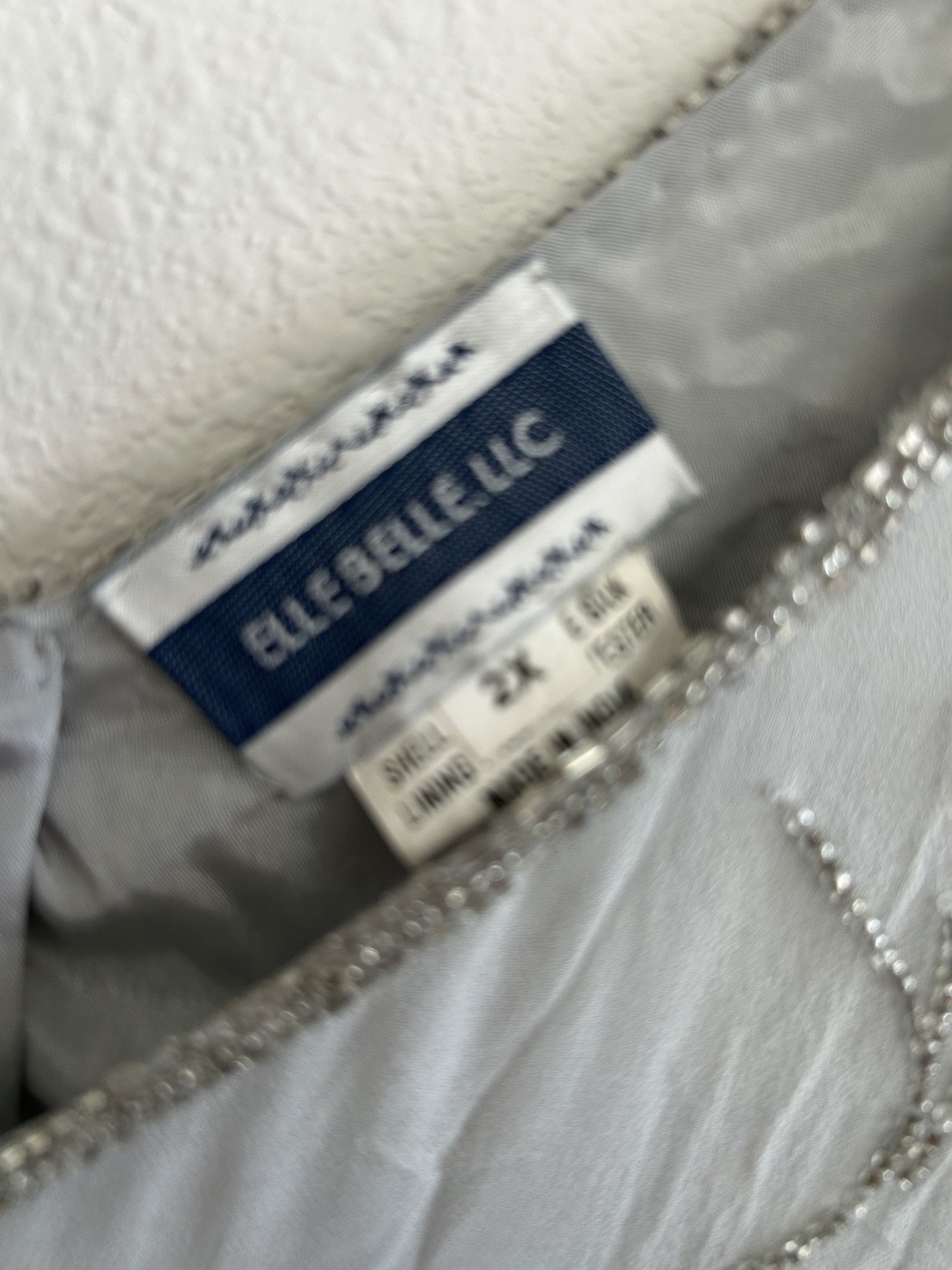 Beaded dress 100% polyester & 100% Silk Lining womans Light Blue/grey size 2X