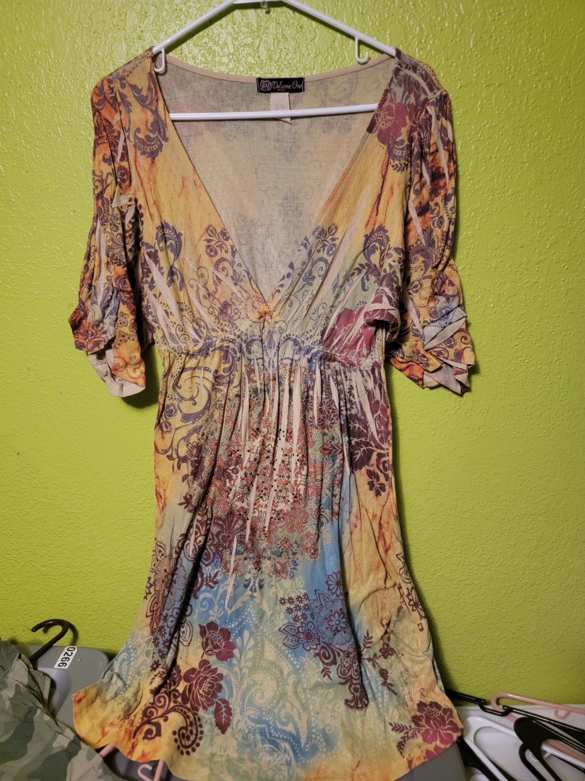 Volume One Dress Large Fairy Y2K Vintage Whimsigoth Floral Print Multi