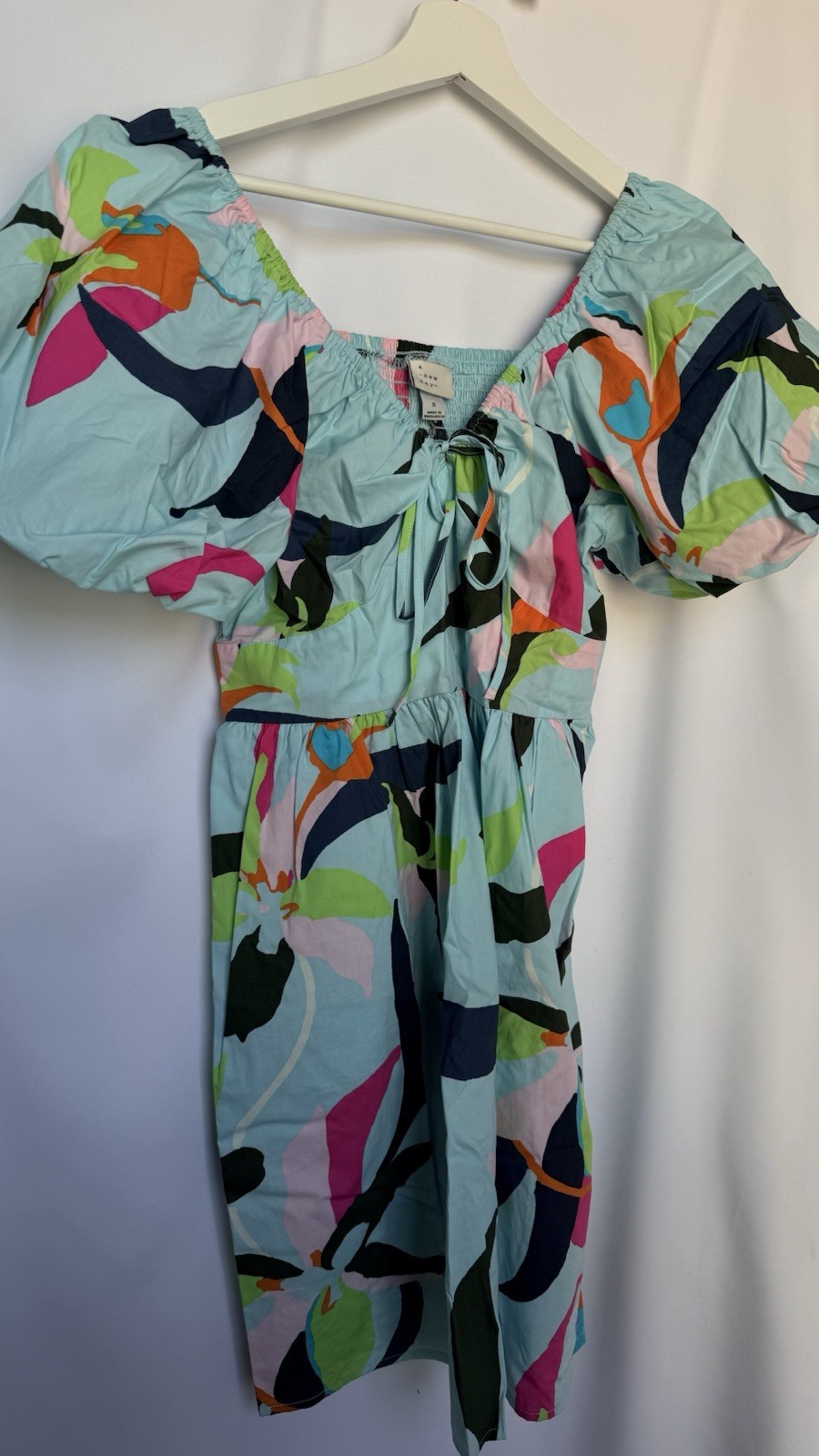 A New Day Floral Print Off-the-Shoulder Dress Puff Sleeve Dress with Pockets