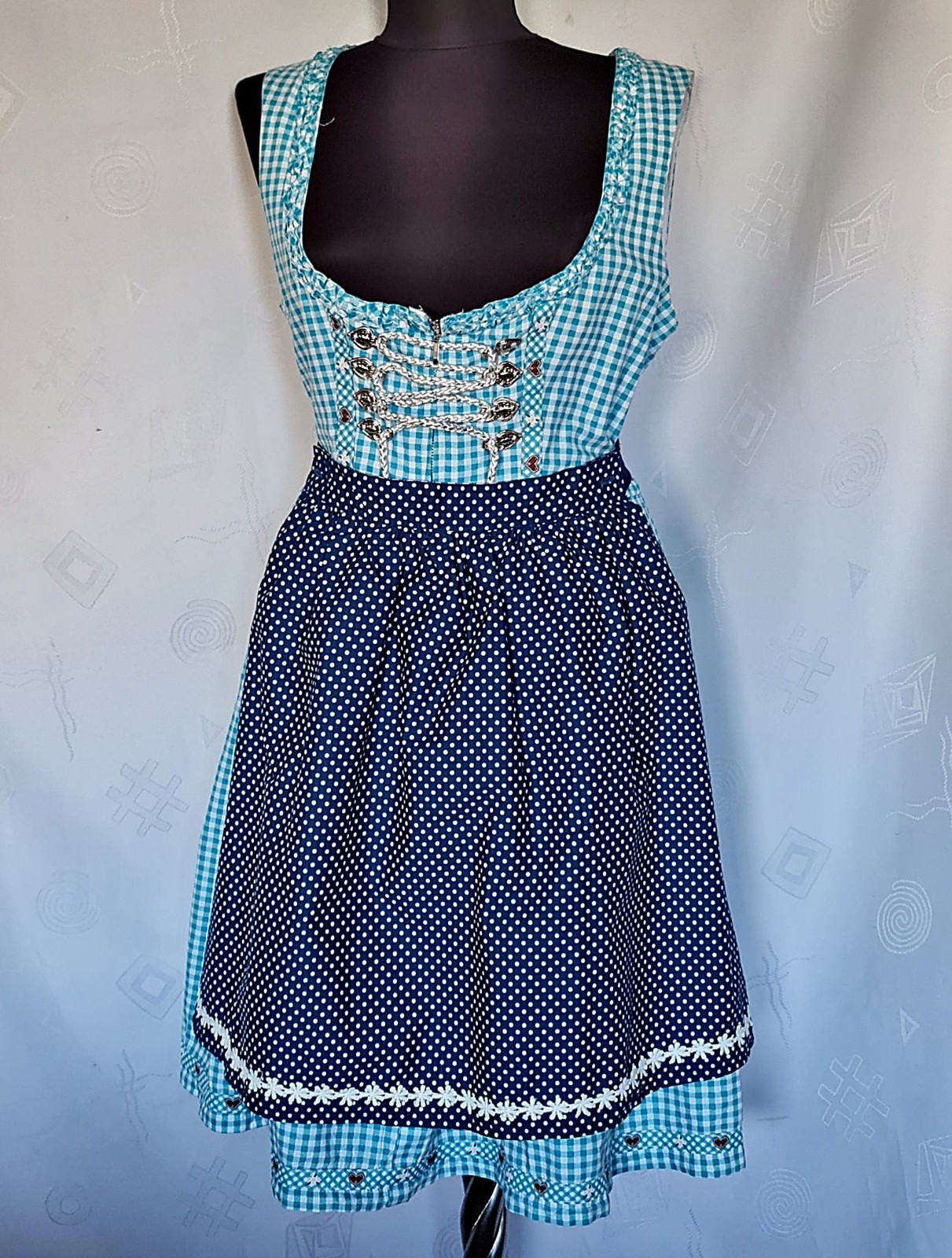 DRESS VINTAGE STEINDL TRACHTEN TYROL OKTOBERFEST DIRNDL PLAID WOMENS US 12 EU 40