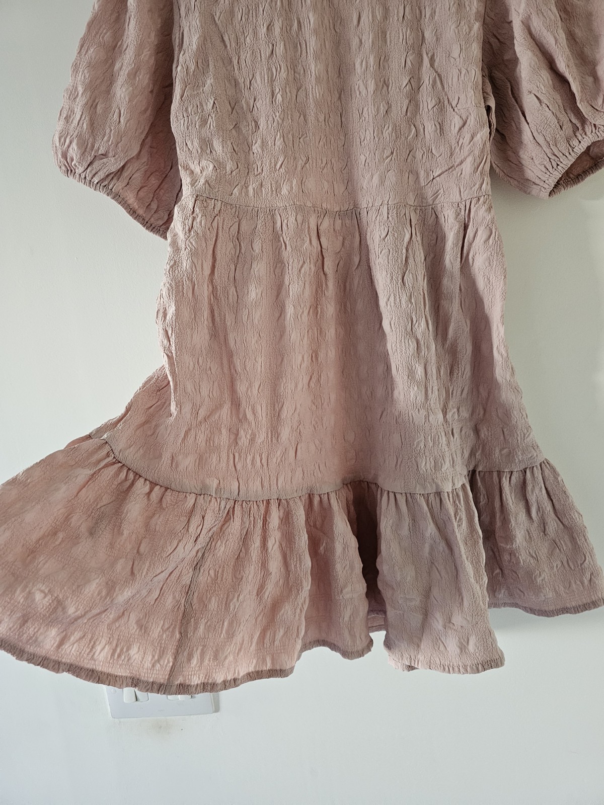 River Island,woman’s puff sleeve, mini back tie summer dress size 12 petite