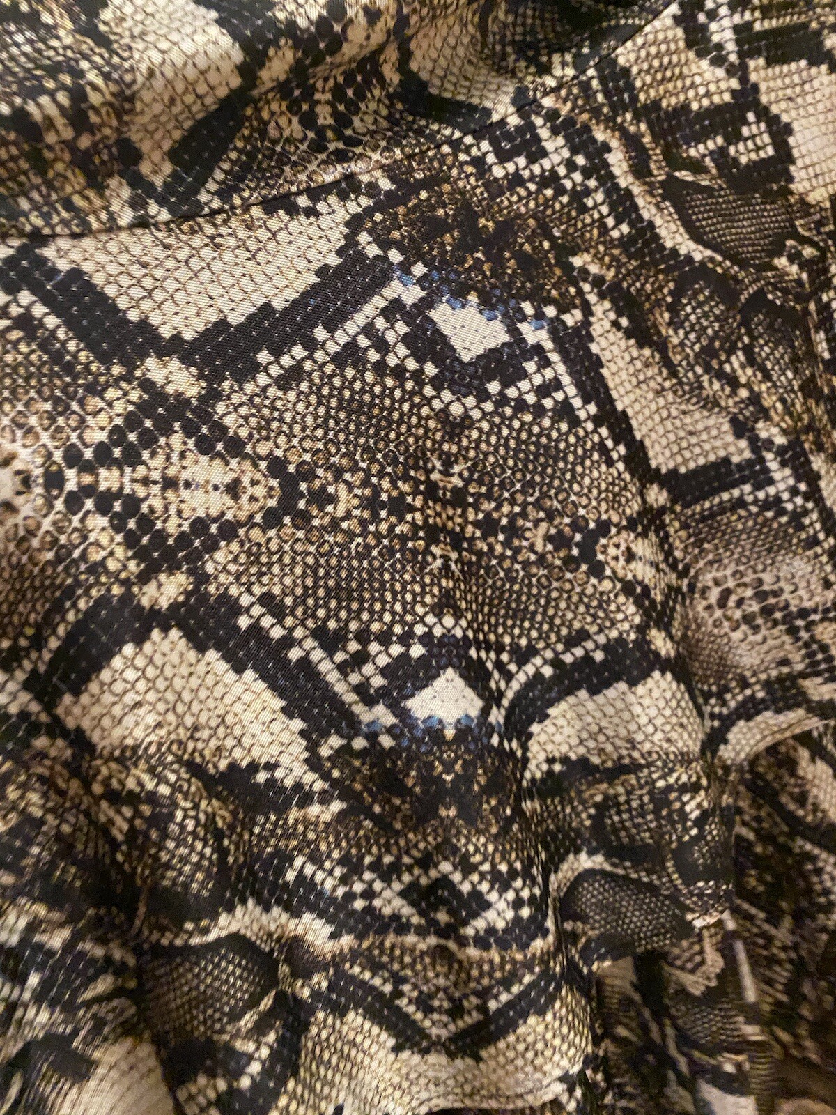 Dress V-neck Ruched Snake Print Midi Cocktail Dress New XXS