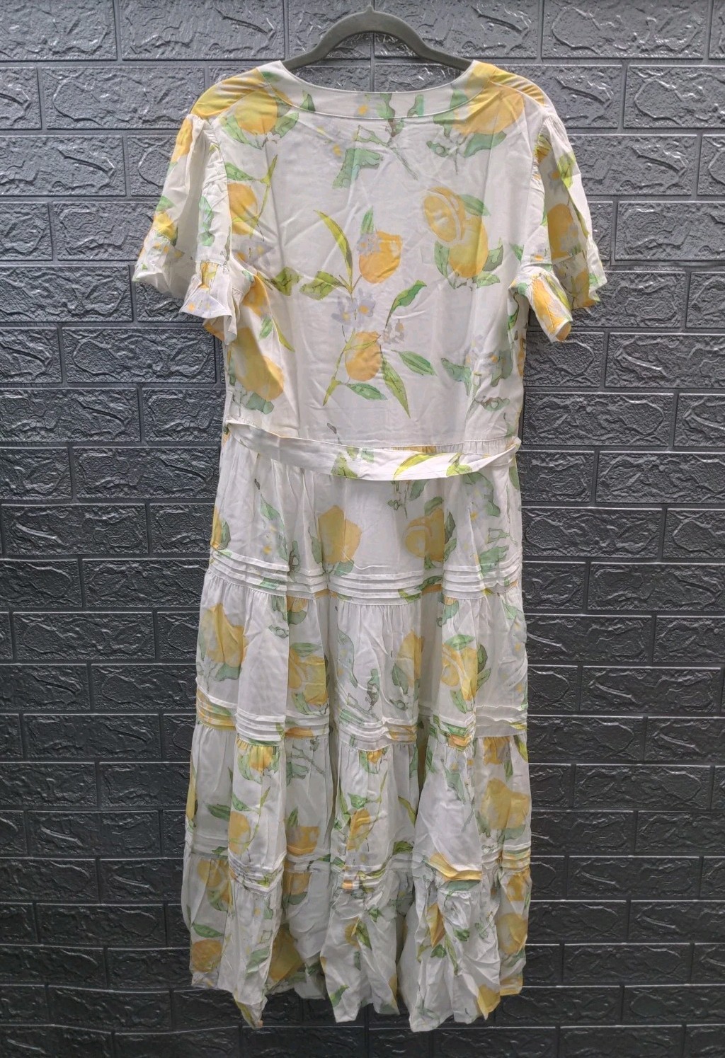 New Merrick White Occasion Lemon Dress Size M