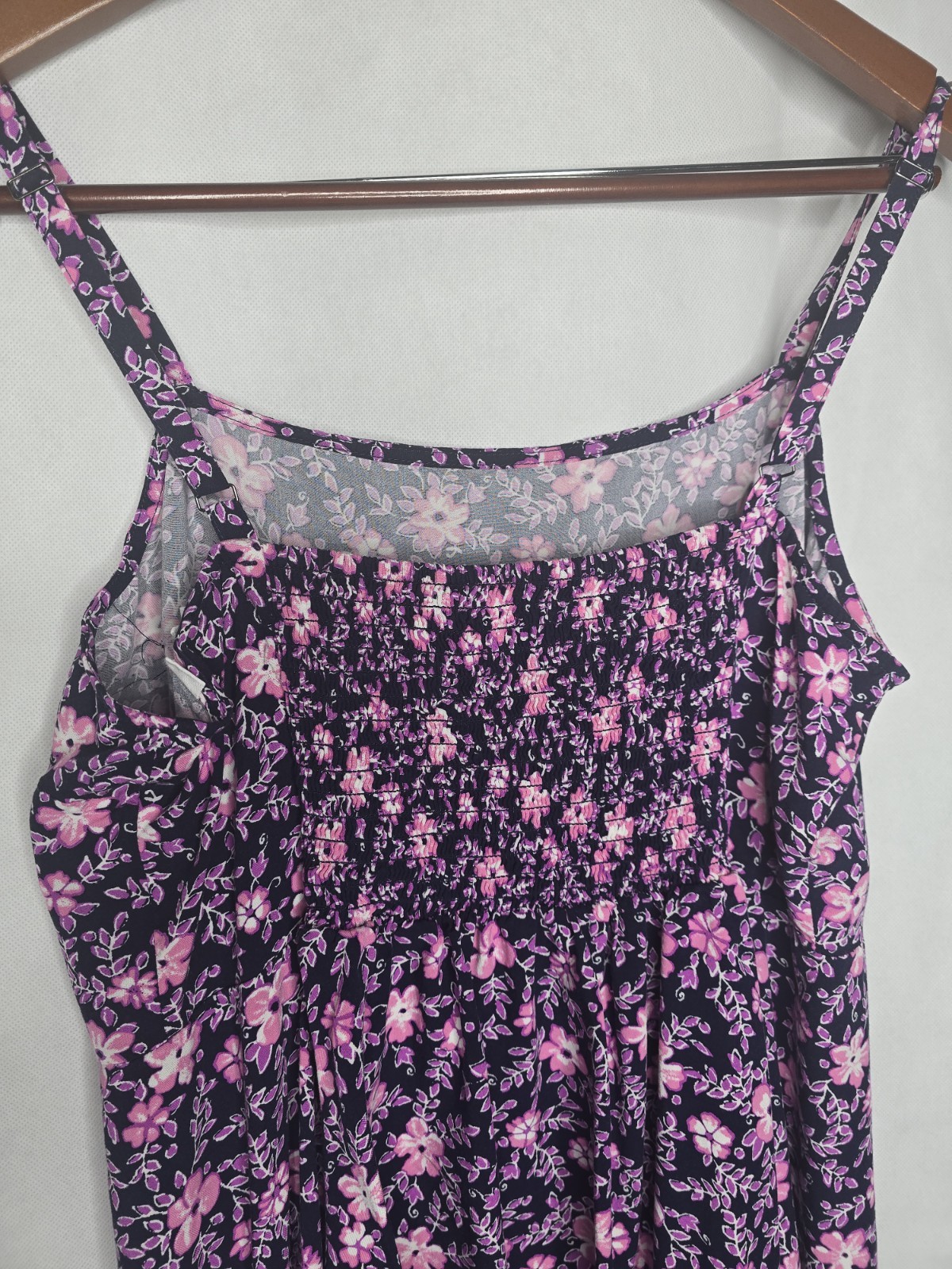 GAP Floral Sundress Navy Pink Ditsy Print Sleeveless Fit Flare Spaghetti Strap M