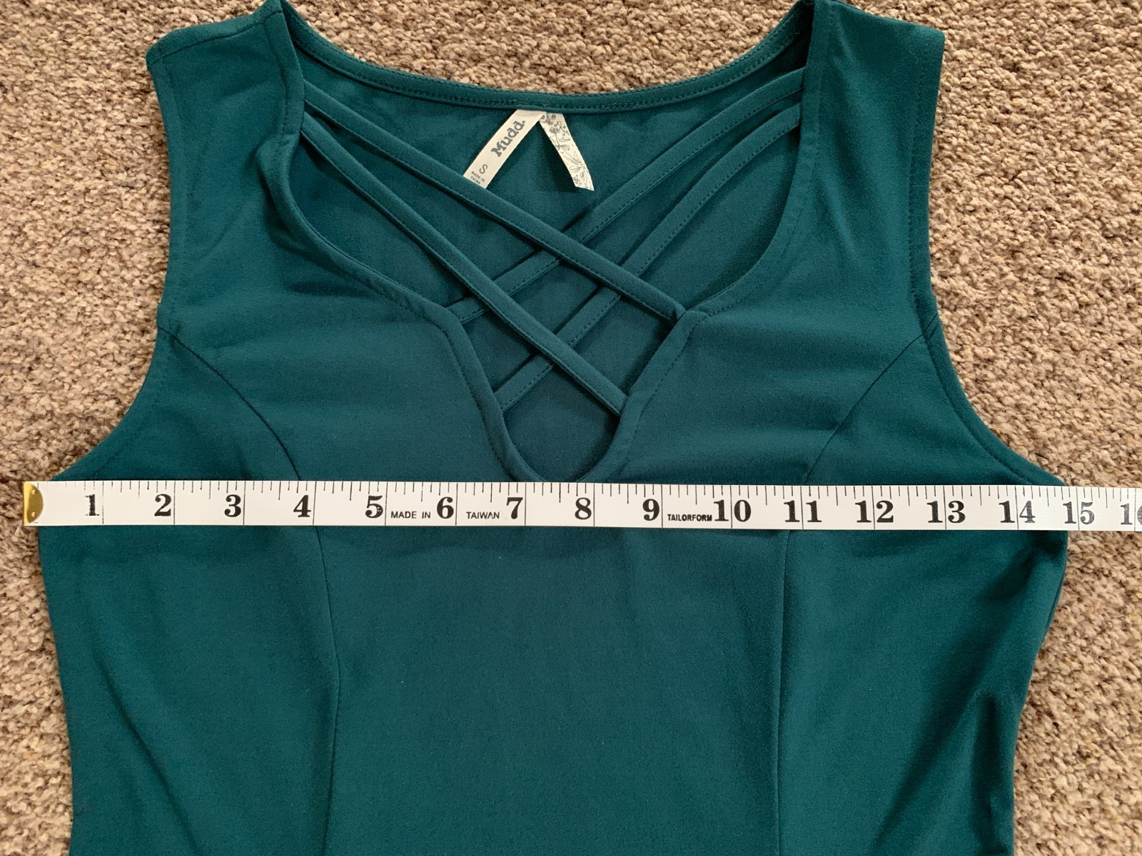 Mudd Strappy Criss Cross Neck Skater Dress Sleeveless Size Small Green
