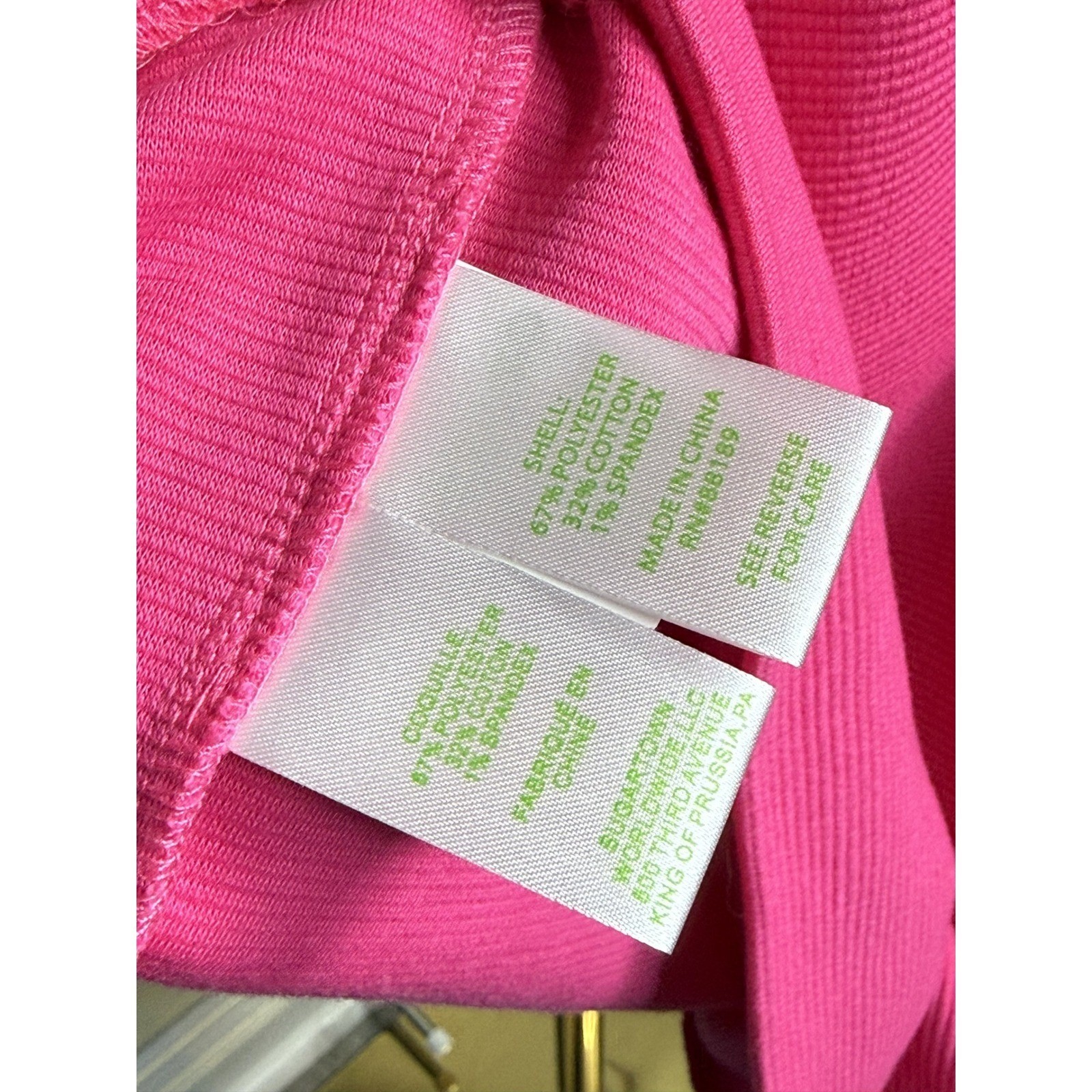 Lilly Pulitzer Pink Textured Knit Shift Dress XL Gold Zipper 3/4 Sleeve