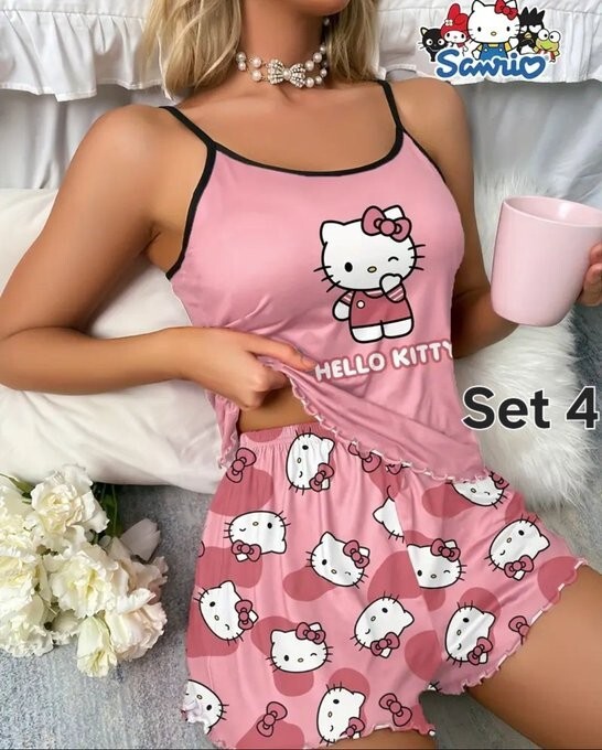 Women’s Hello Kitty Pajama Sets – 4 Different Styles