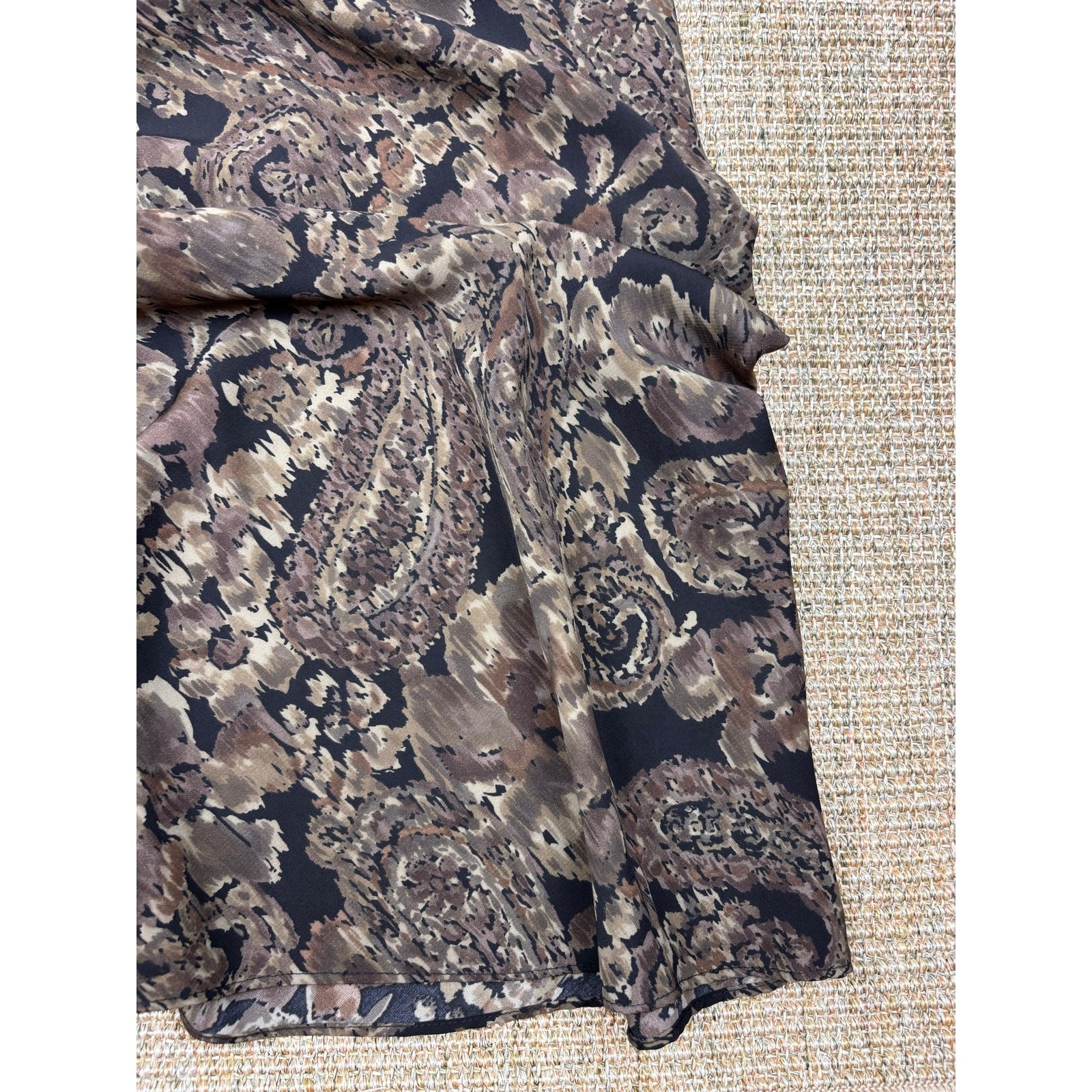 Studio 1 Paisley Print Sleeveless Dress Women’s Size 14 Black Brown