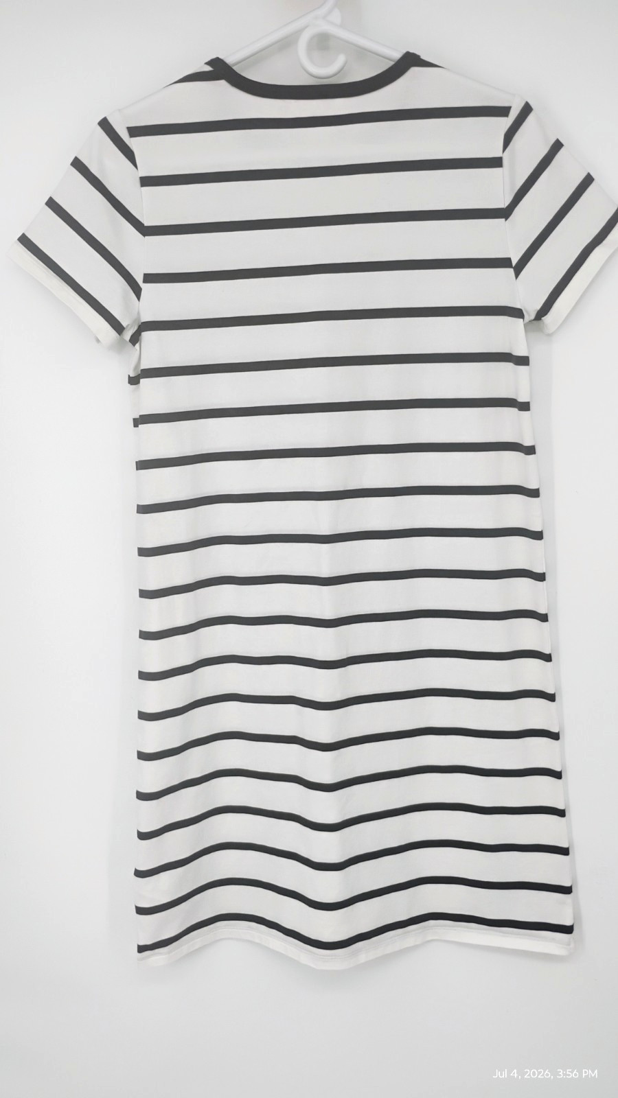 NEW Athleta Essential Tee Dress Winona Navy Stripe Stretch Size Small