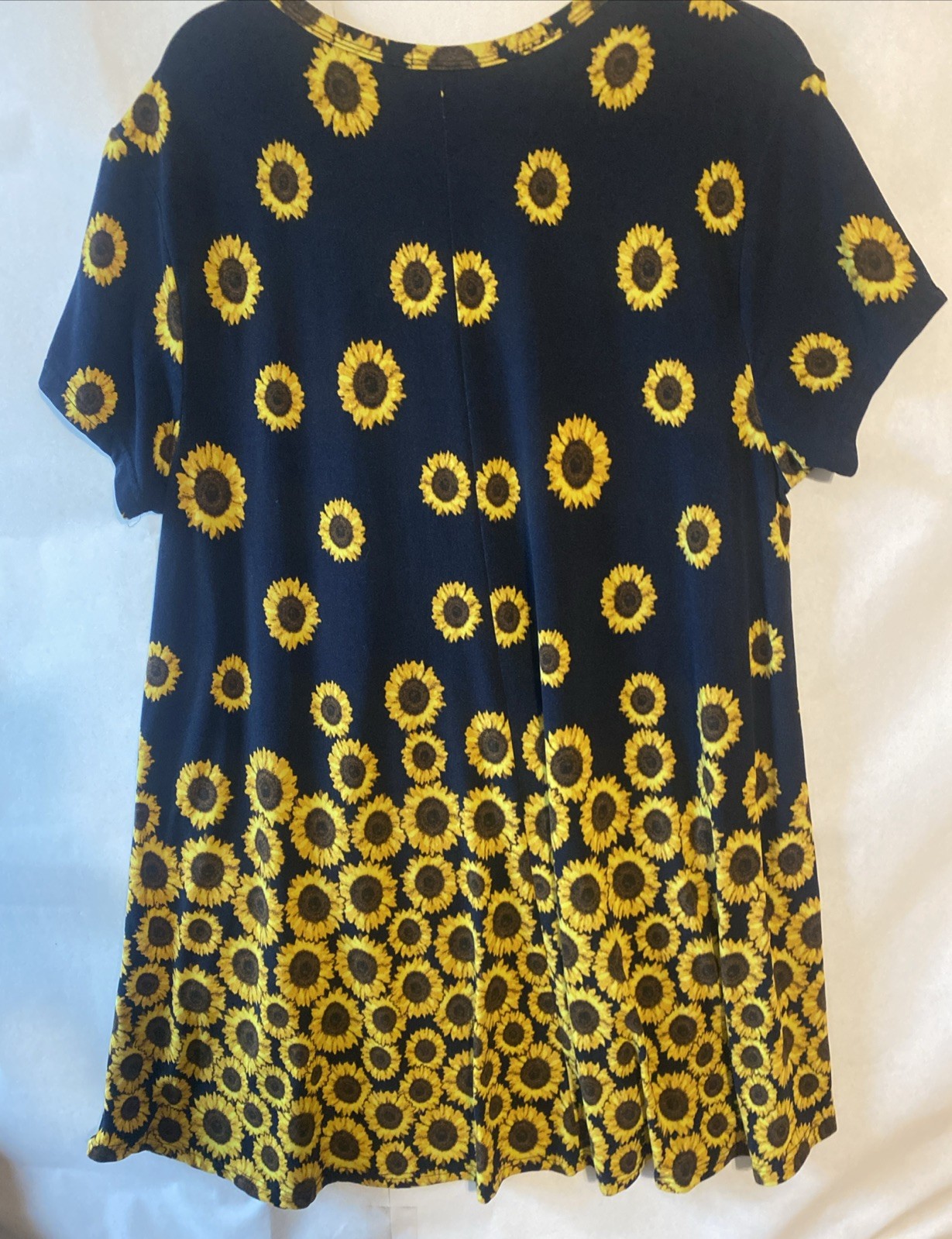 J for Justify sunflower blue sun dress 3x middi length casual soft fun