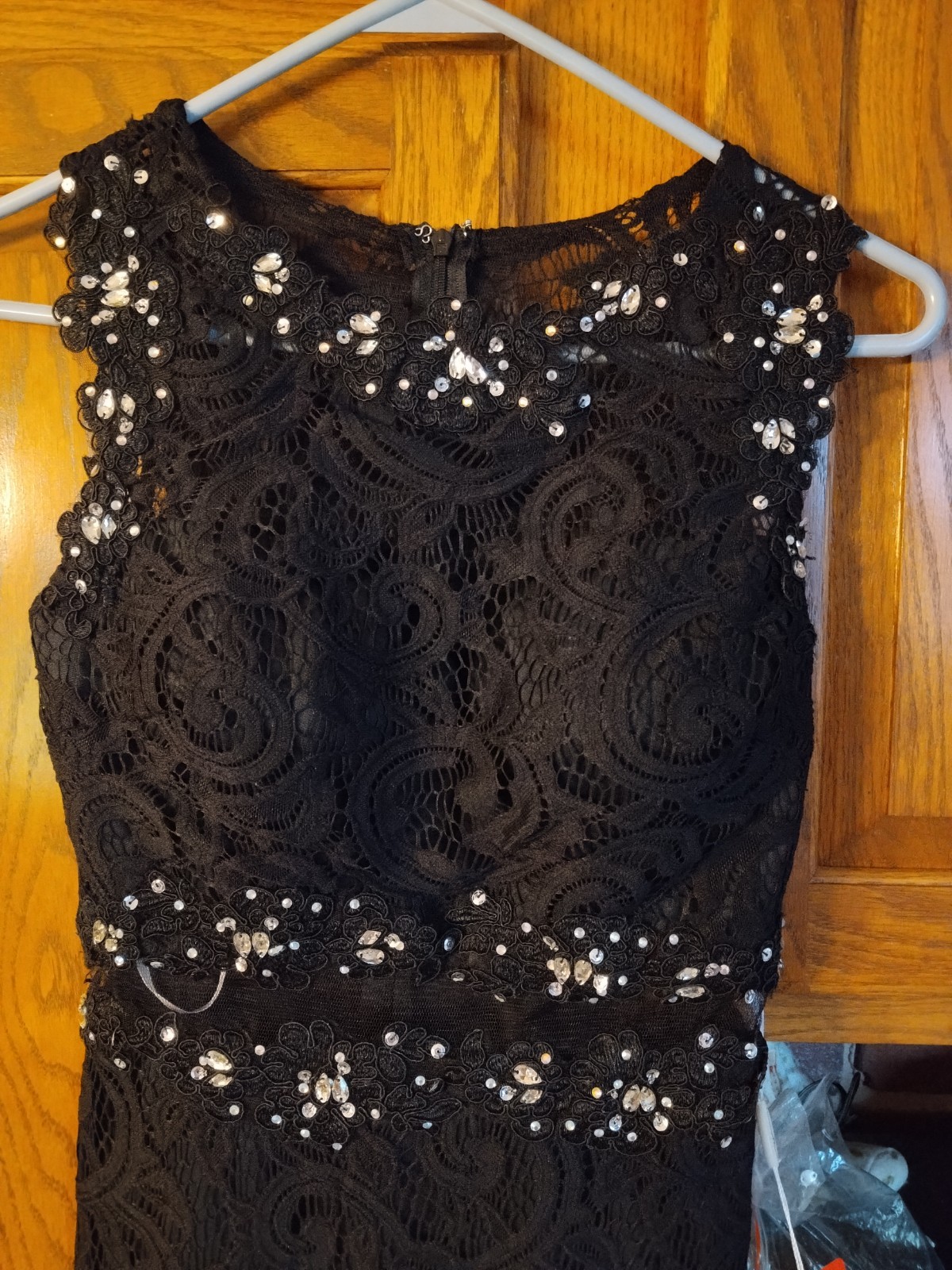 Dancing Queen Black Lace Sleeveless Dress Special Occasion Rhinestones NWT XS