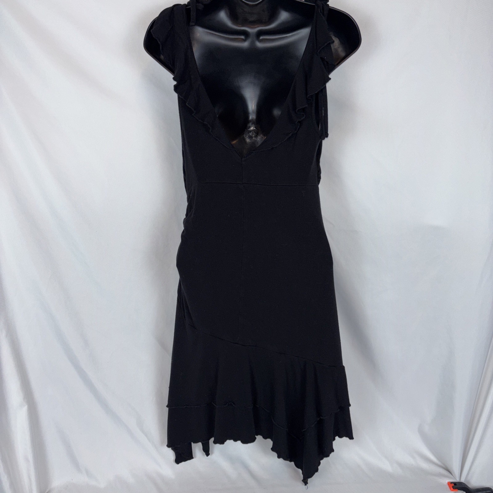 Wild Fable Ruffle Strap Sleeveless Black Ruffled Side Cinched Mini Dress Size S