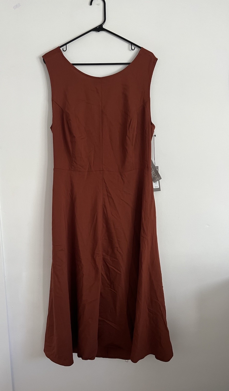 Eva Mendes NY&CO Dress Rust Color Rayon Linen Womens Size 16 NEW