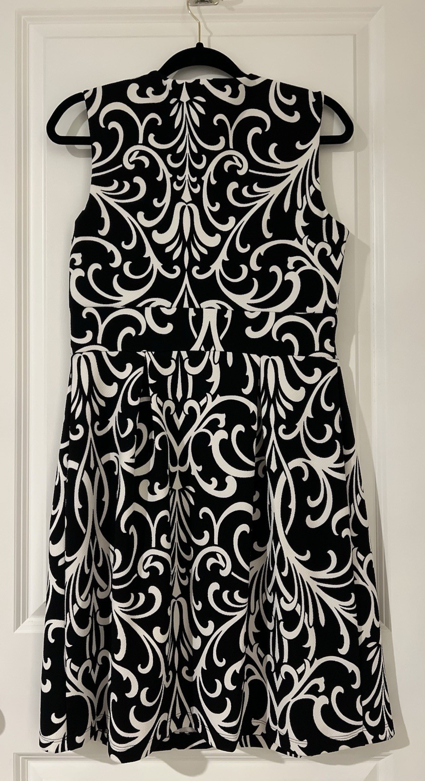 En Focus Studio A-Line Floral Square Neck Knee Dress Buckle Black/White 10