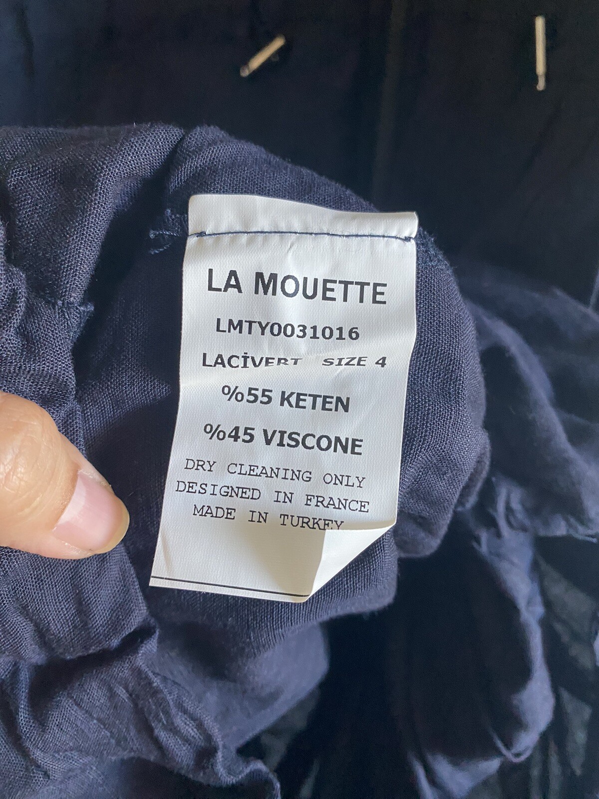 Pretty Plus Sz 2X/3X La Mouette Womens Navy Casual Dress – linen Viscose